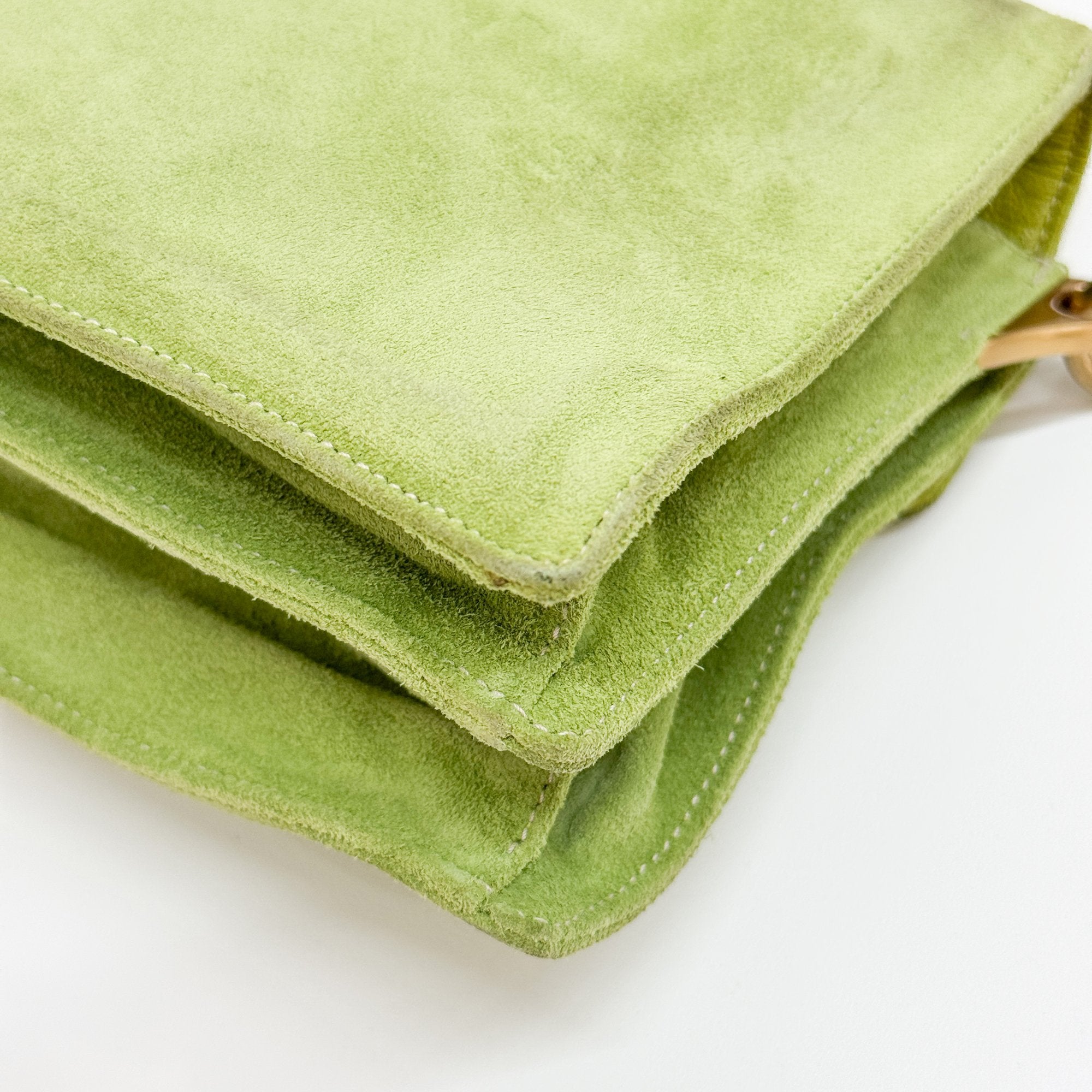 Green Suede Shoulder Bag
