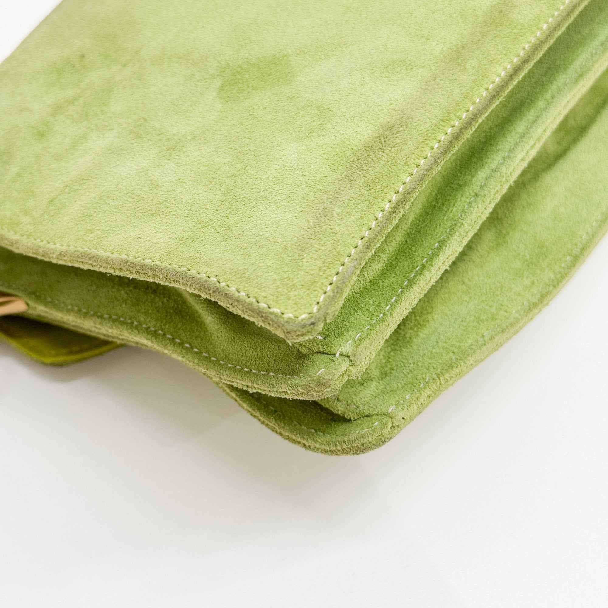 Green Suede Shoulder Bag