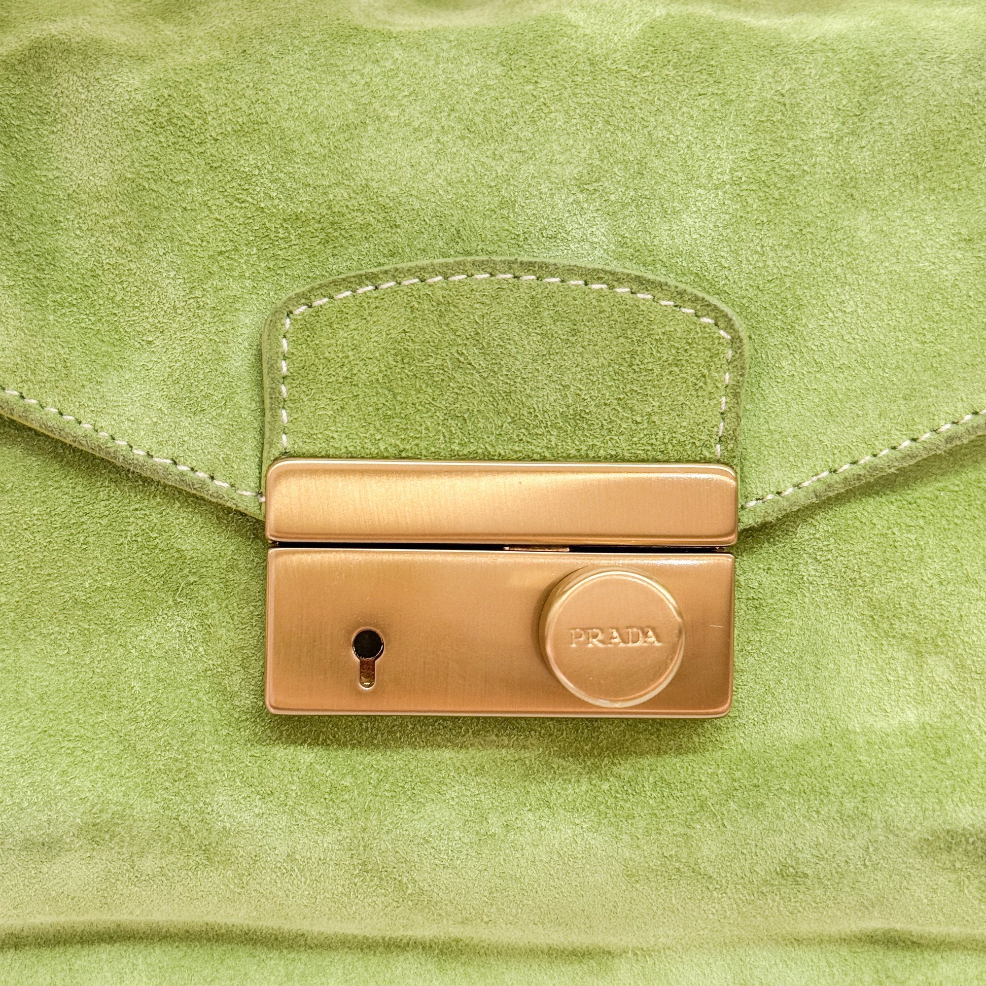 Green Suede Shoulder Bag