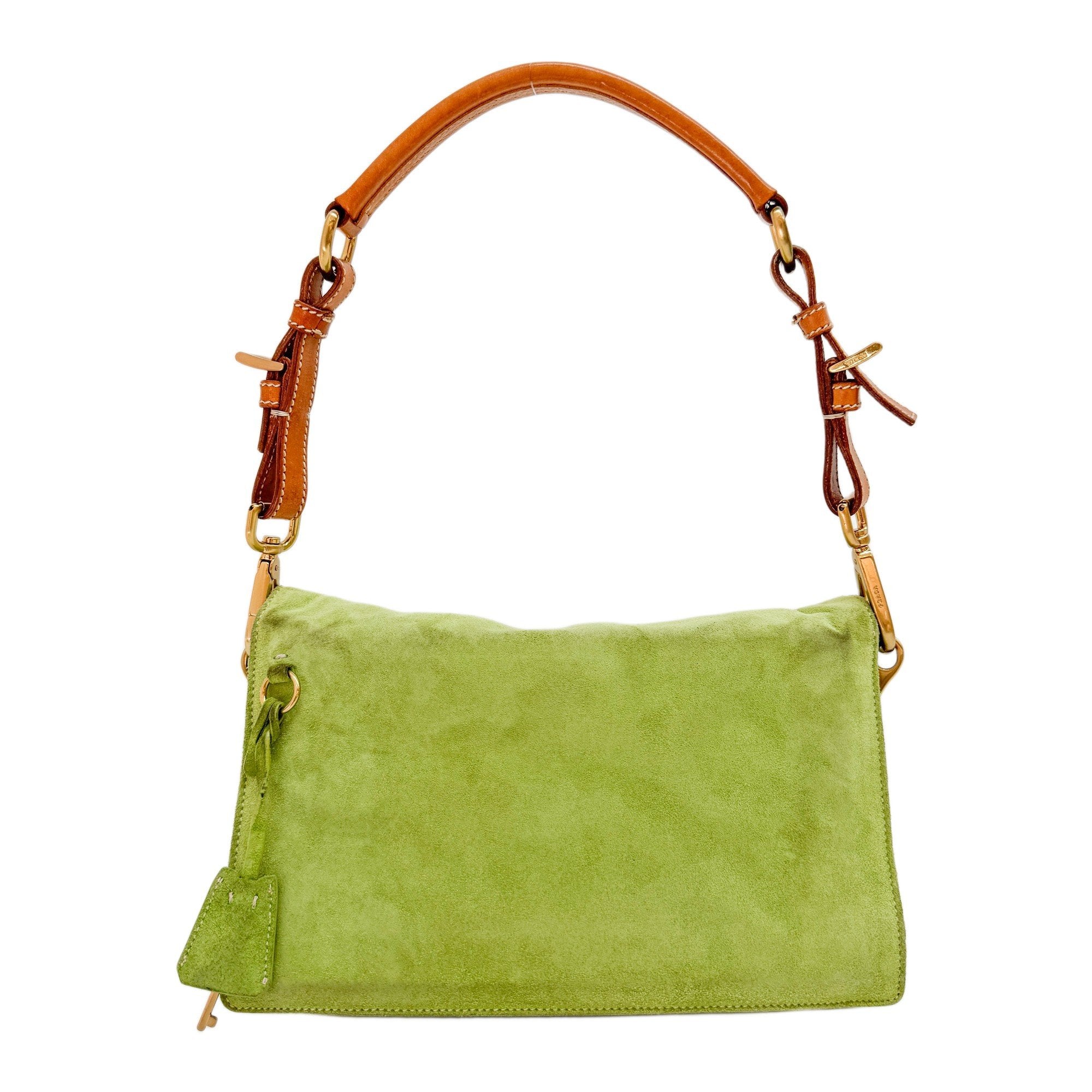 Green Suede Shoulder Bag