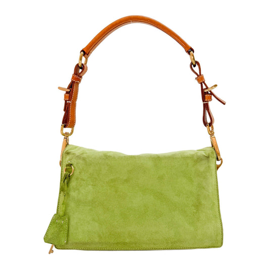 Green Suede Shoulder Bag