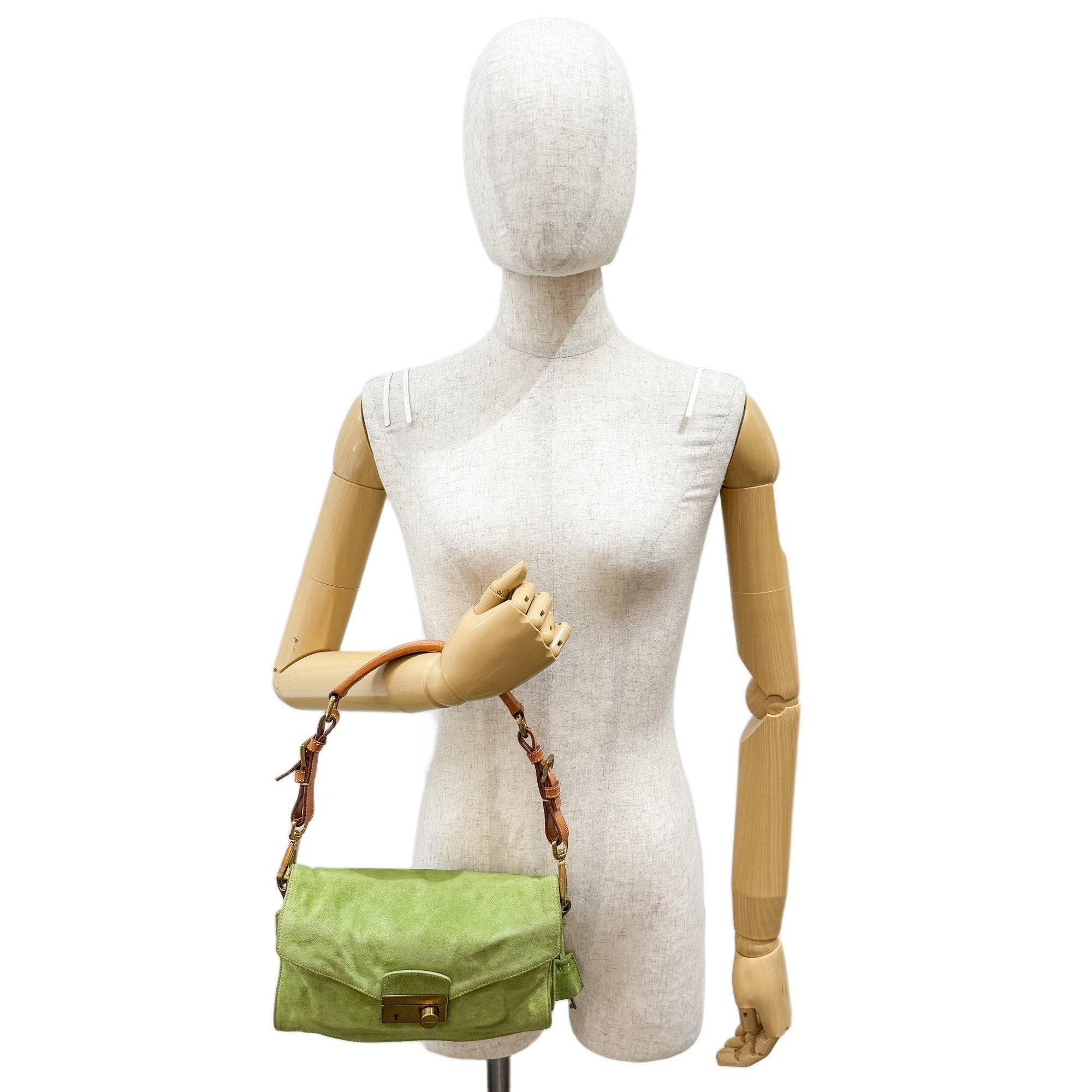 Green Suede Shoulder Bag