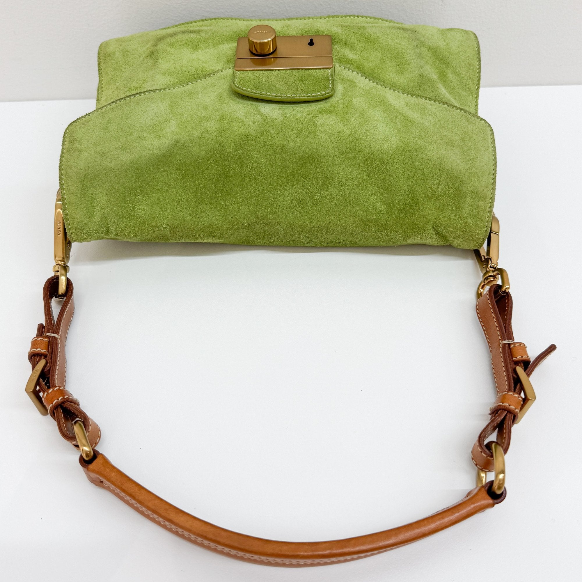Green Suede Shoulder Bag