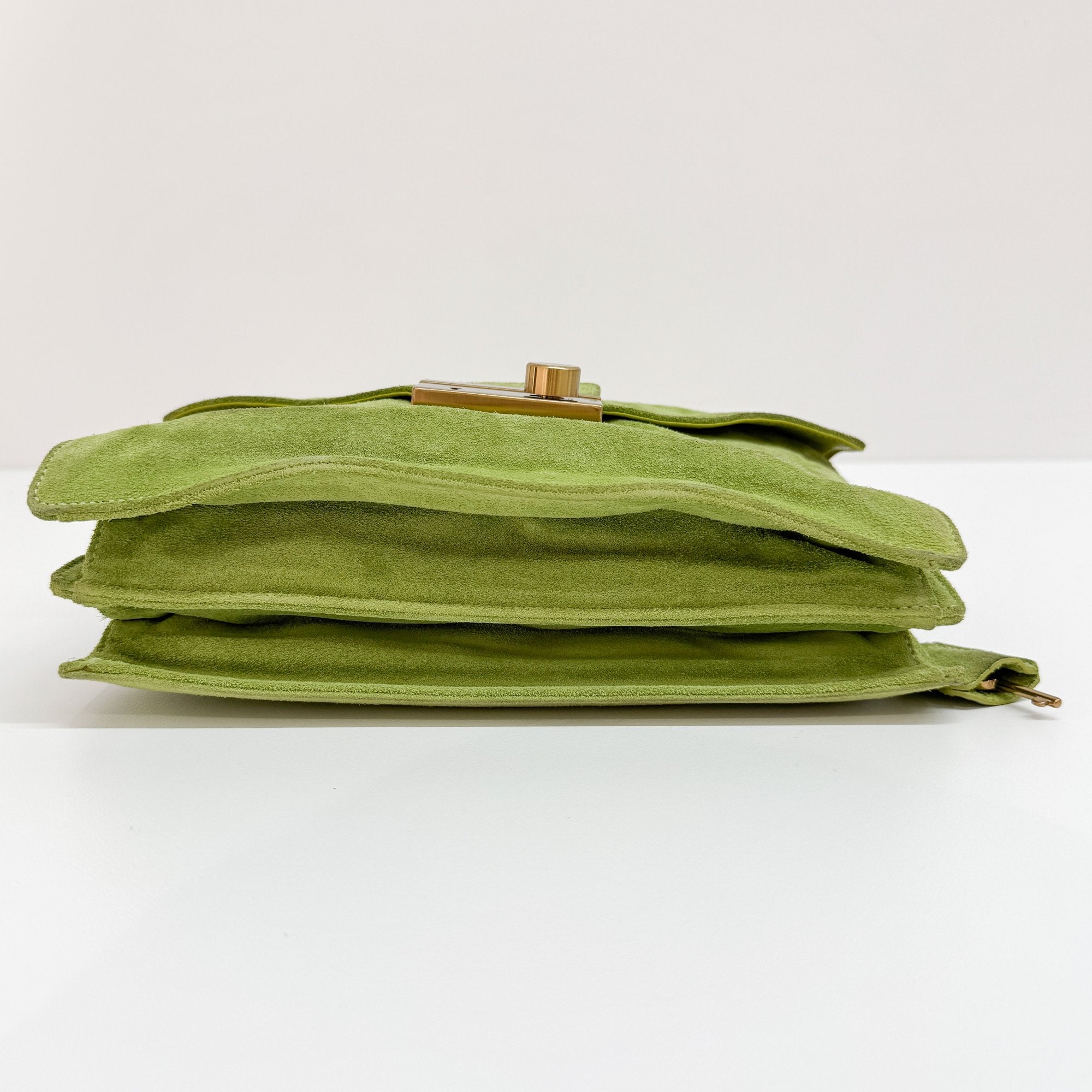 Green Suede Shoulder Bag