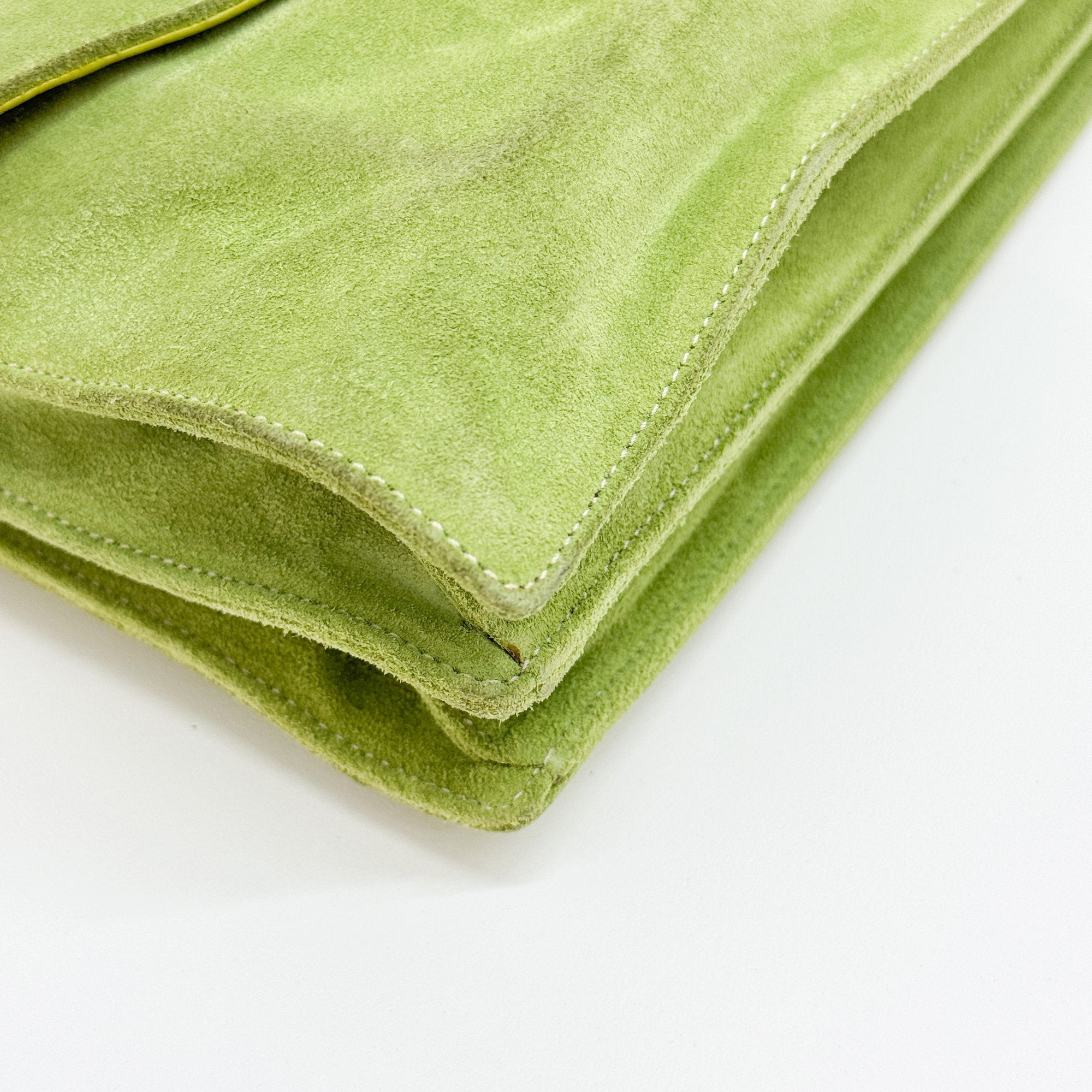 Green Suede Shoulder Bag