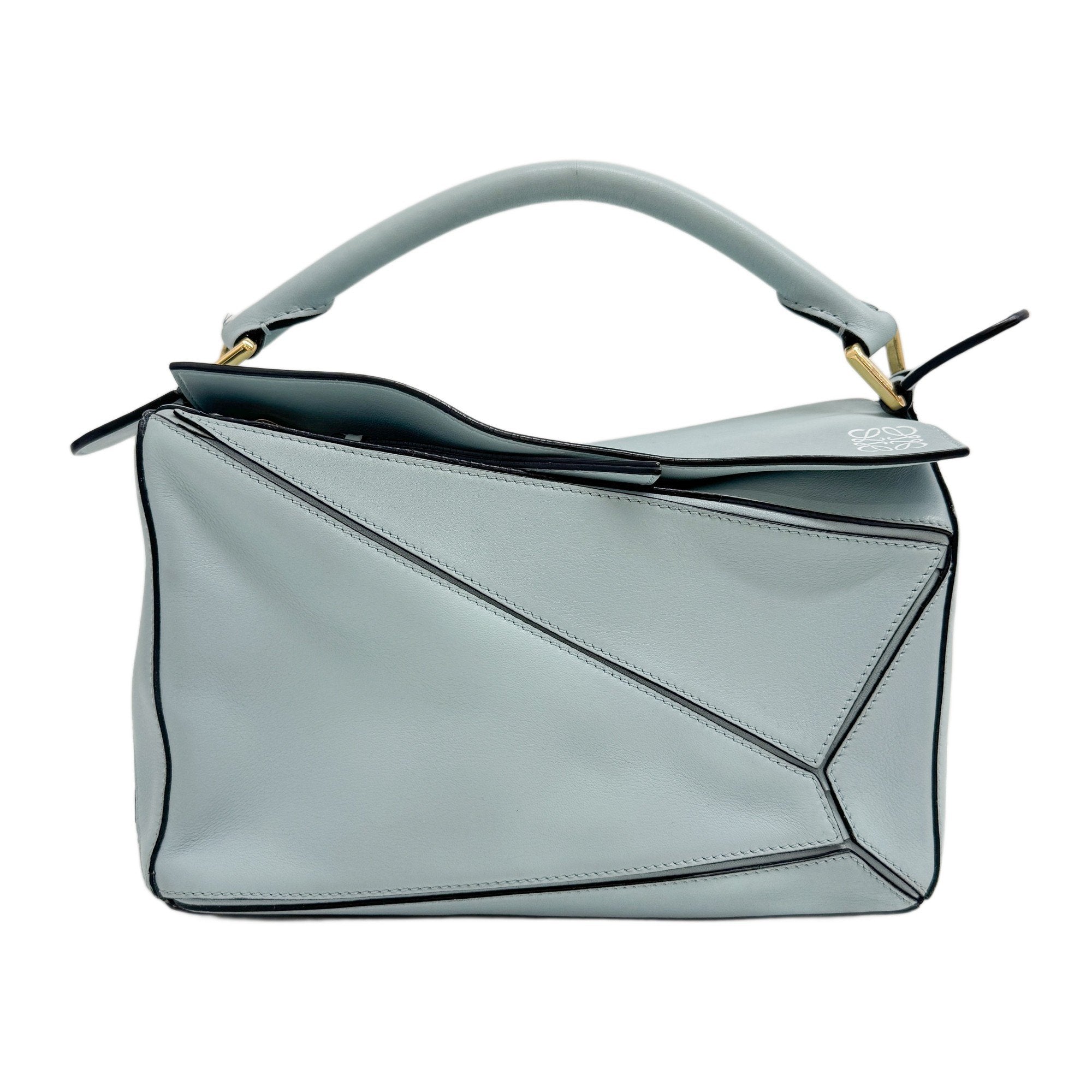Puzzle Turquoise Leather Two Way Bag