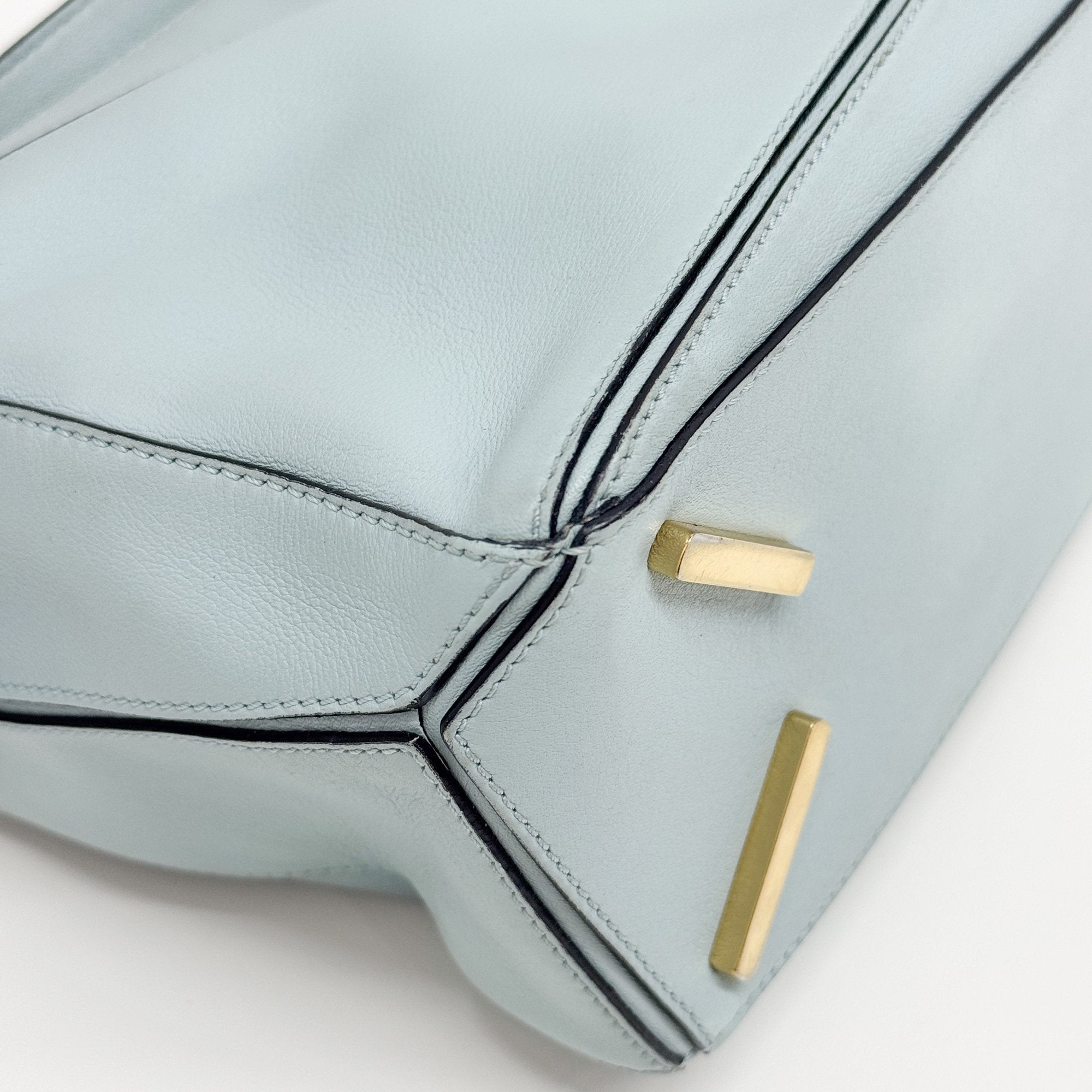 Puzzle Turquoise Leather Two Way Bag