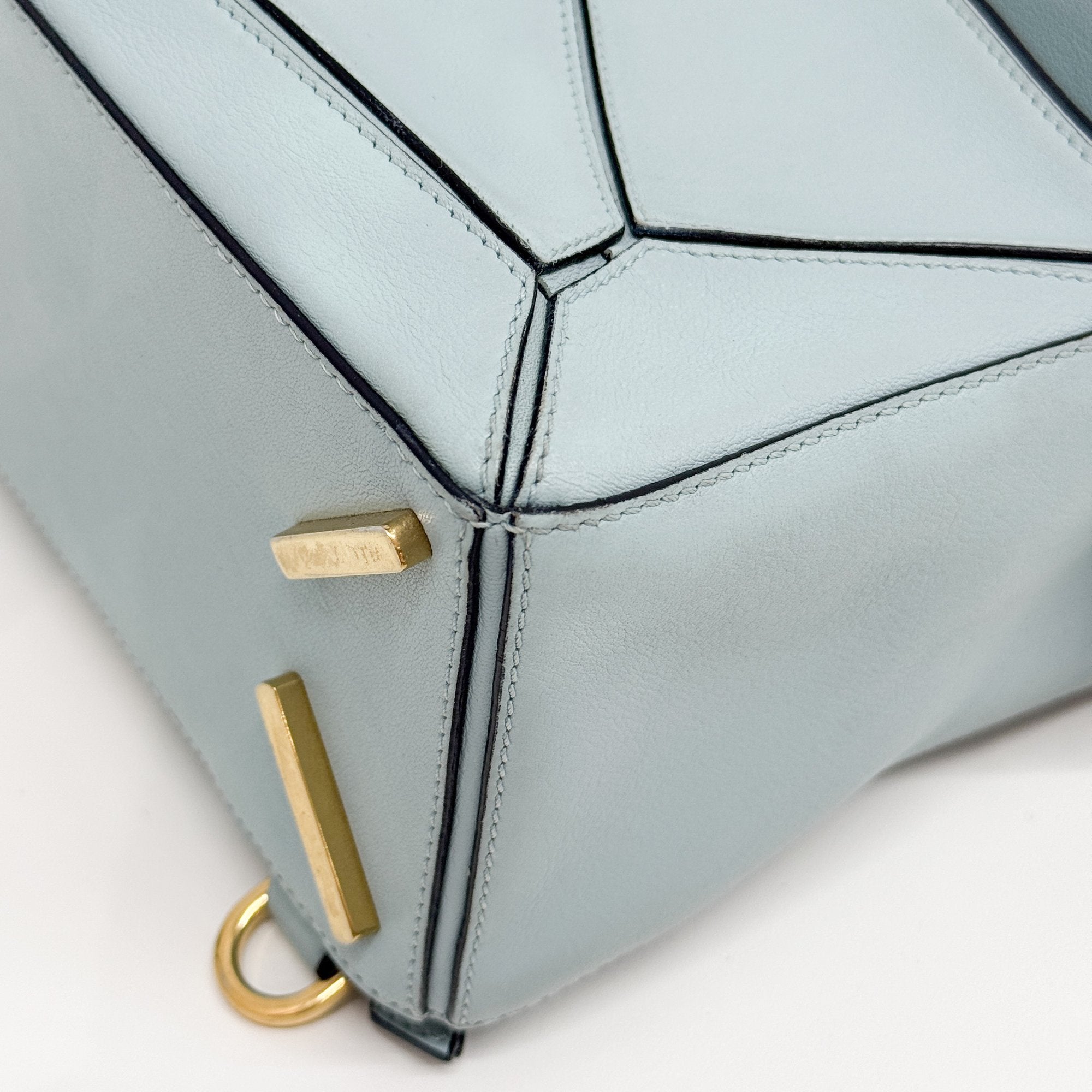 Puzzle Turquoise Leather Two Way Bag