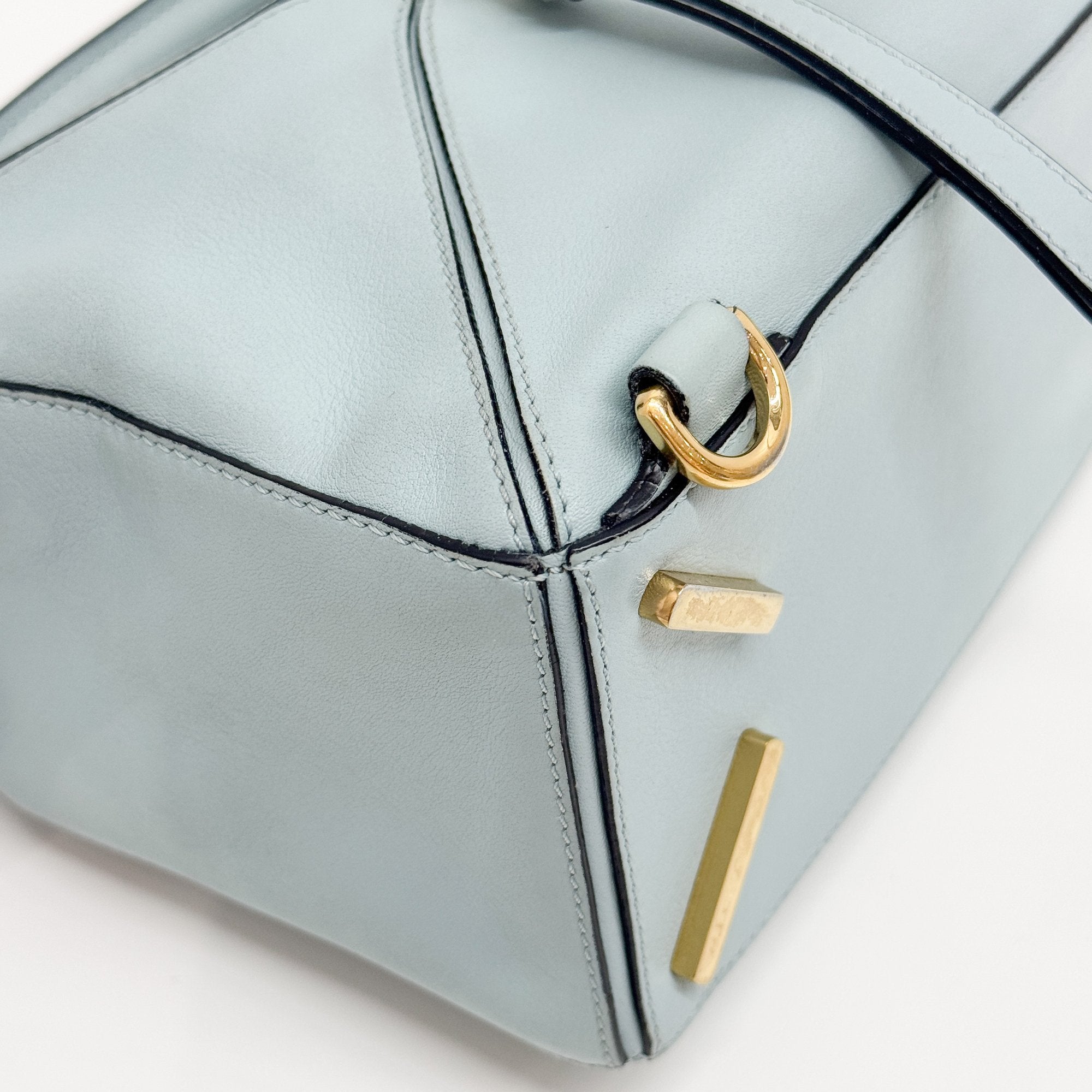 Puzzle Turquoise Leather Two Way Bag