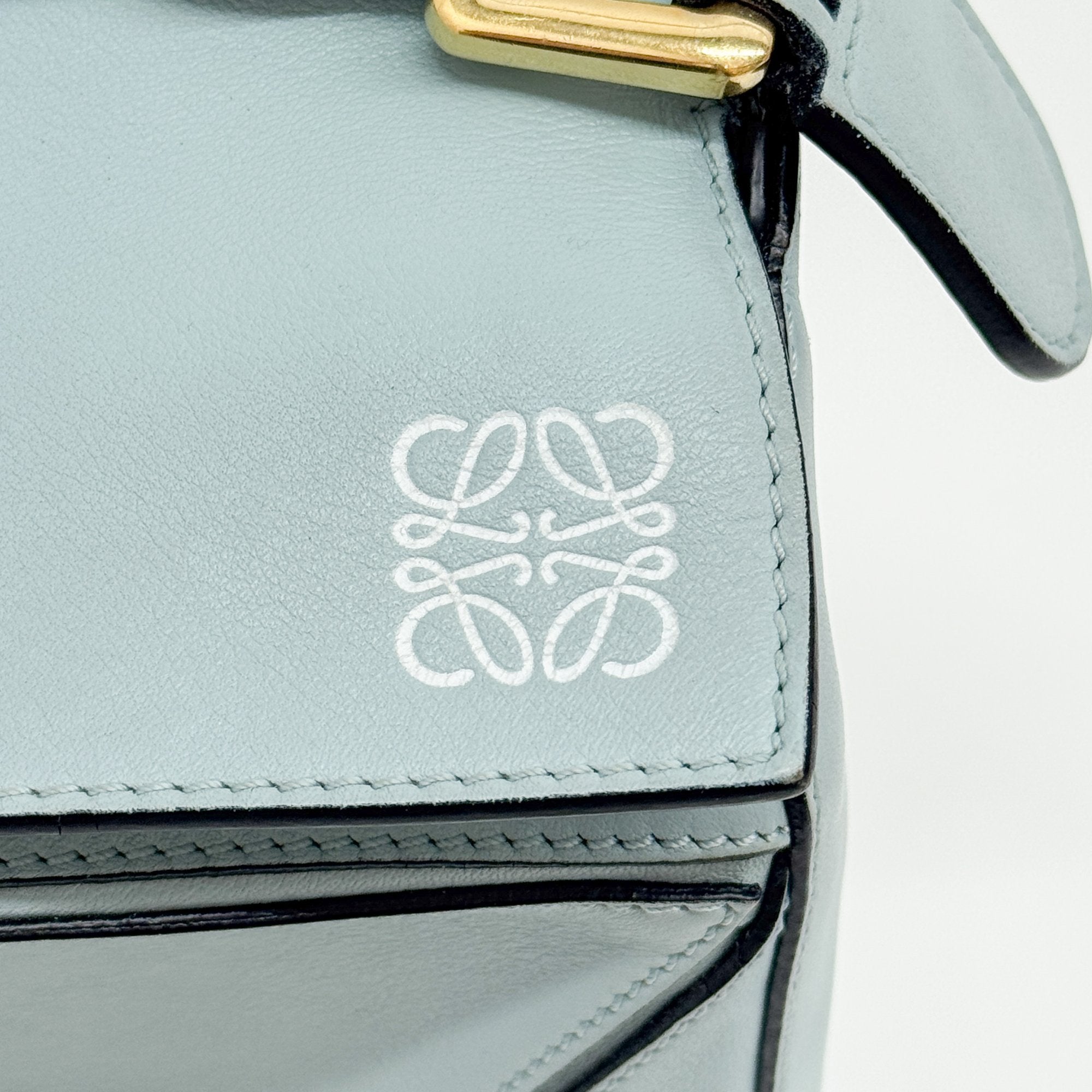 Puzzle Turquoise Leather Two Way Bag