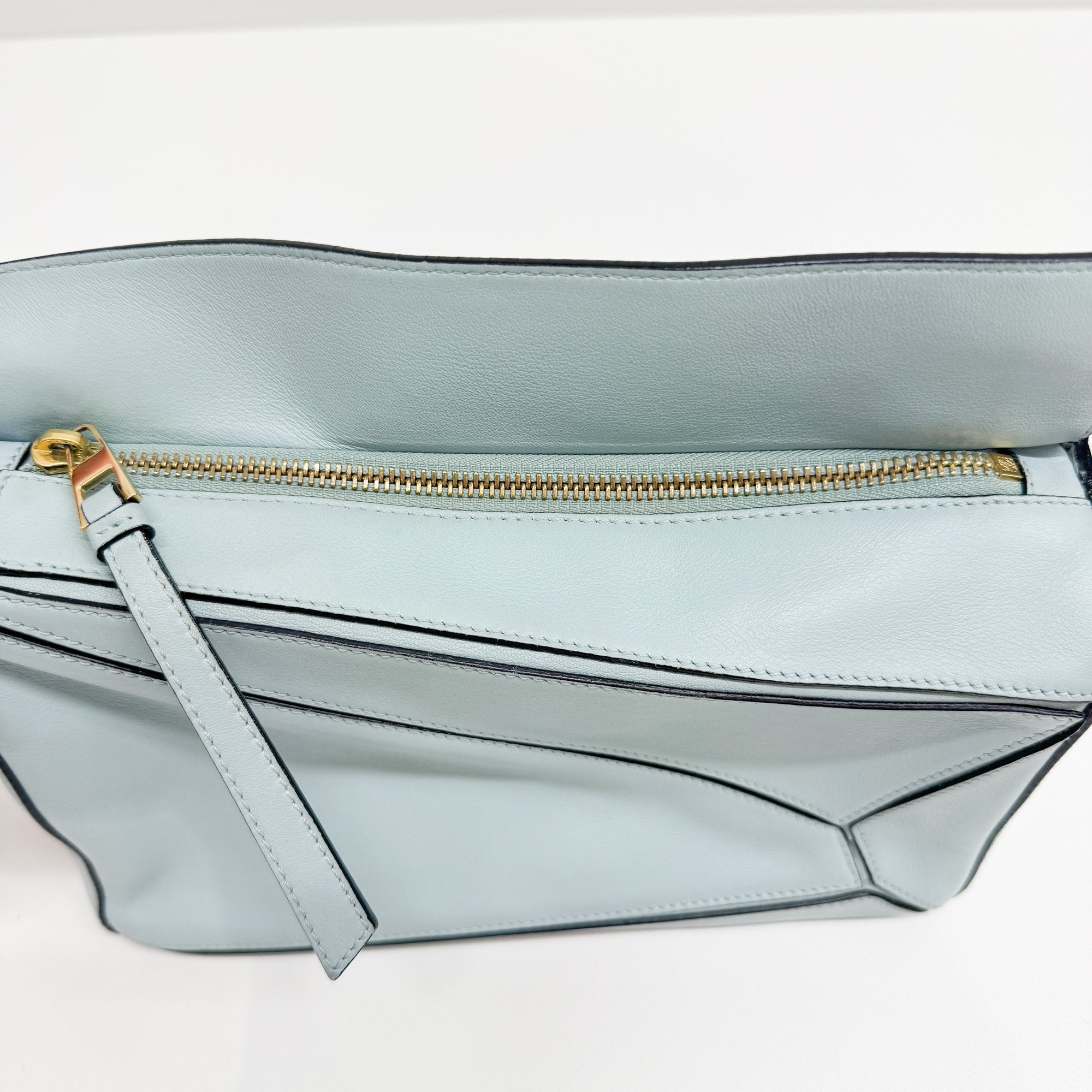 Puzzle Turquoise Leather Two Way Bag