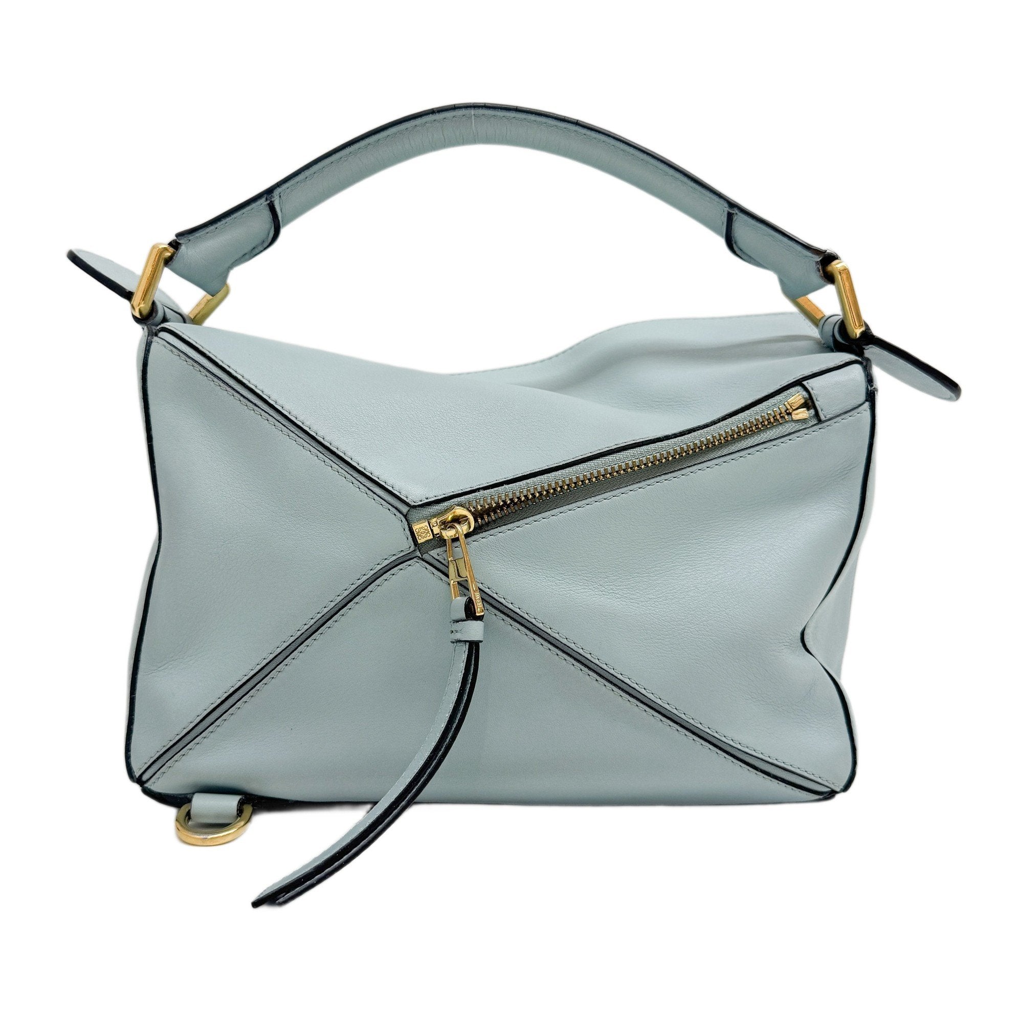 Puzzle Turquoise Leather Two Way Bag