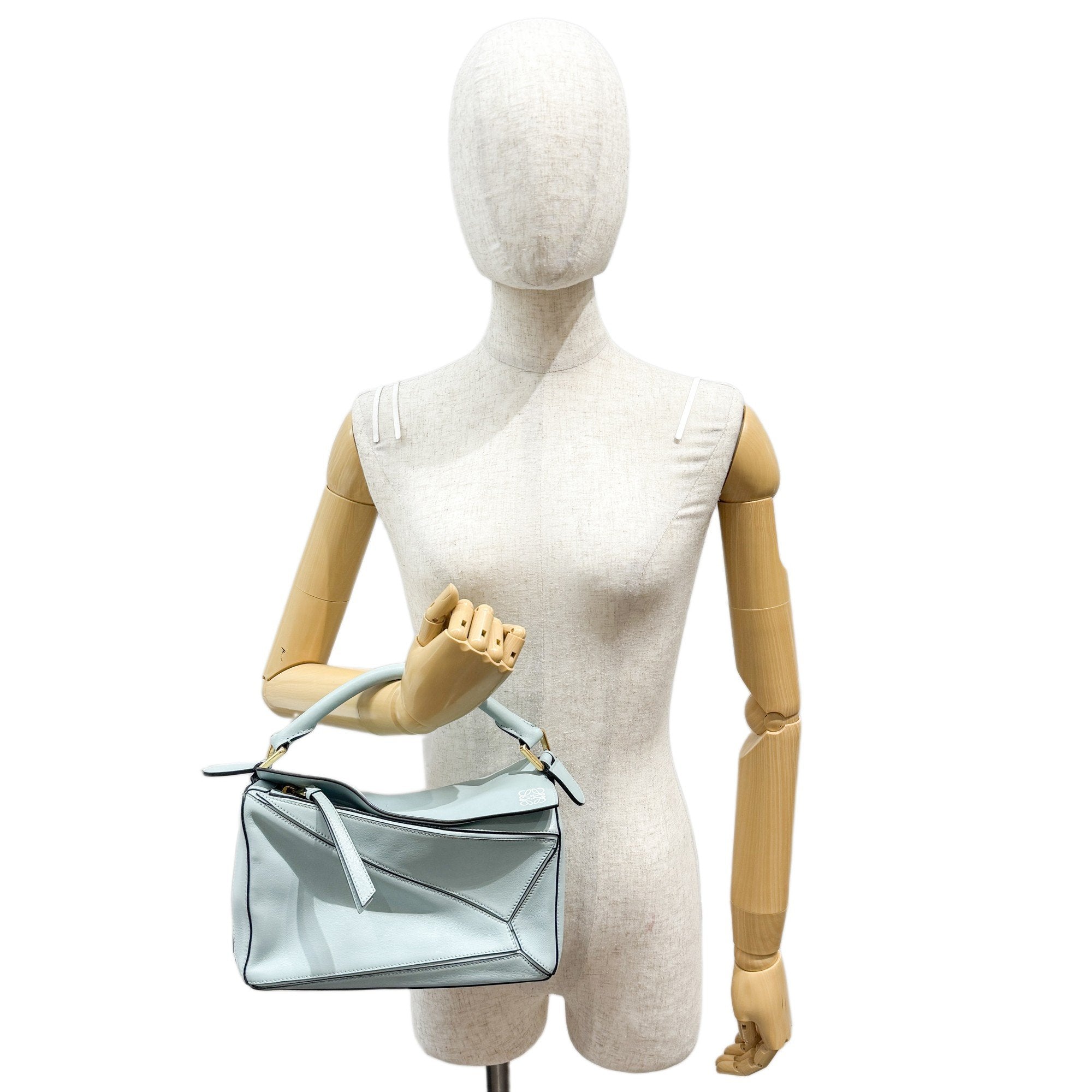 Puzzle Turquoise Leather Two Way Bag