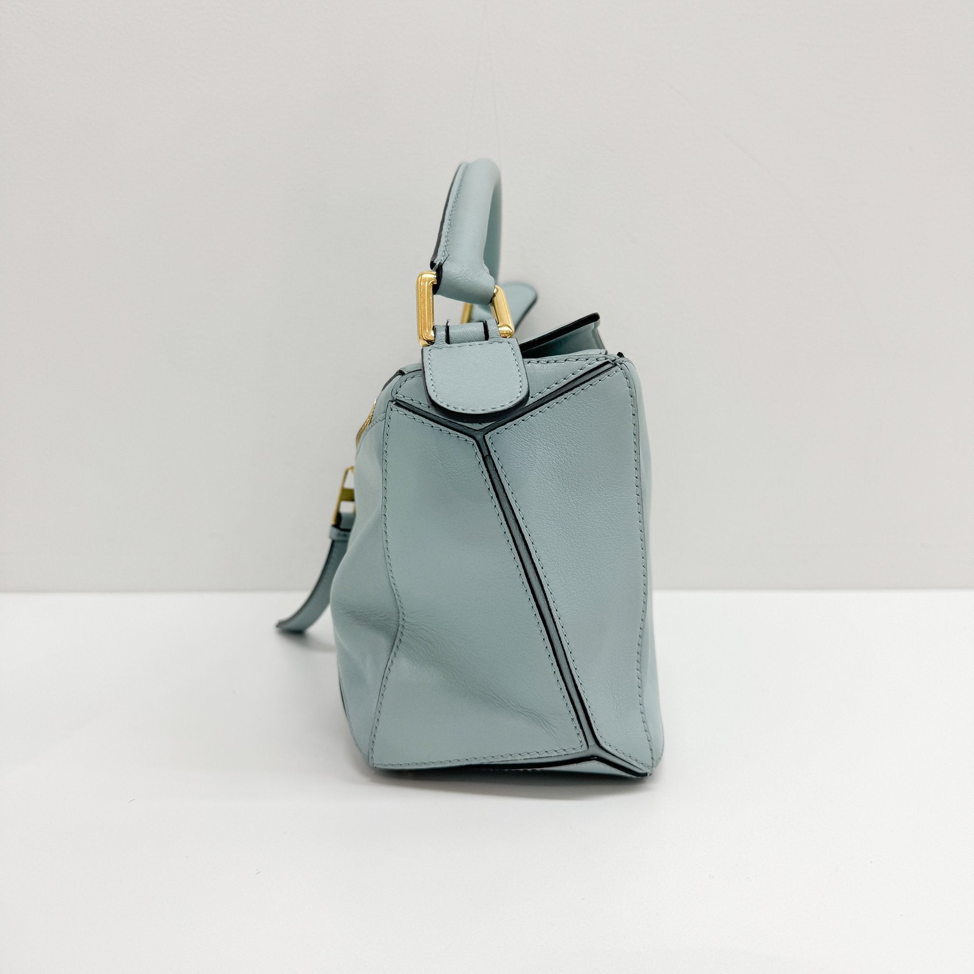 Puzzle Turquoise Leather Two Way Bag