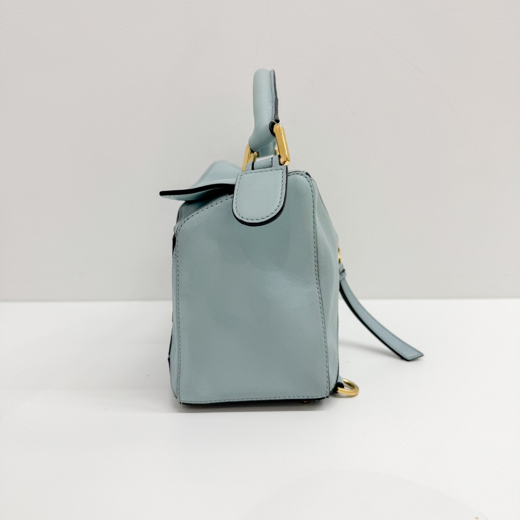Puzzle Turquoise Leather Two Way Bag
