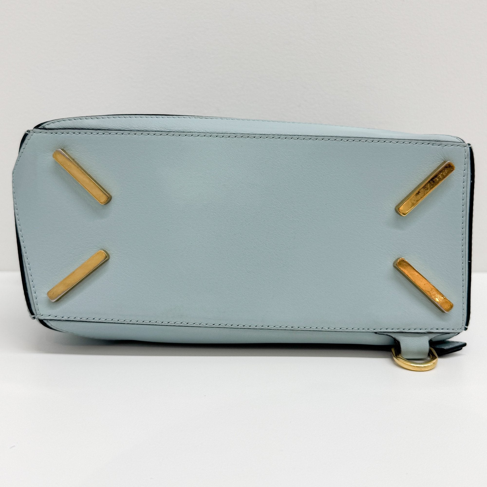 Puzzle Turquoise Leather Two Way Bag