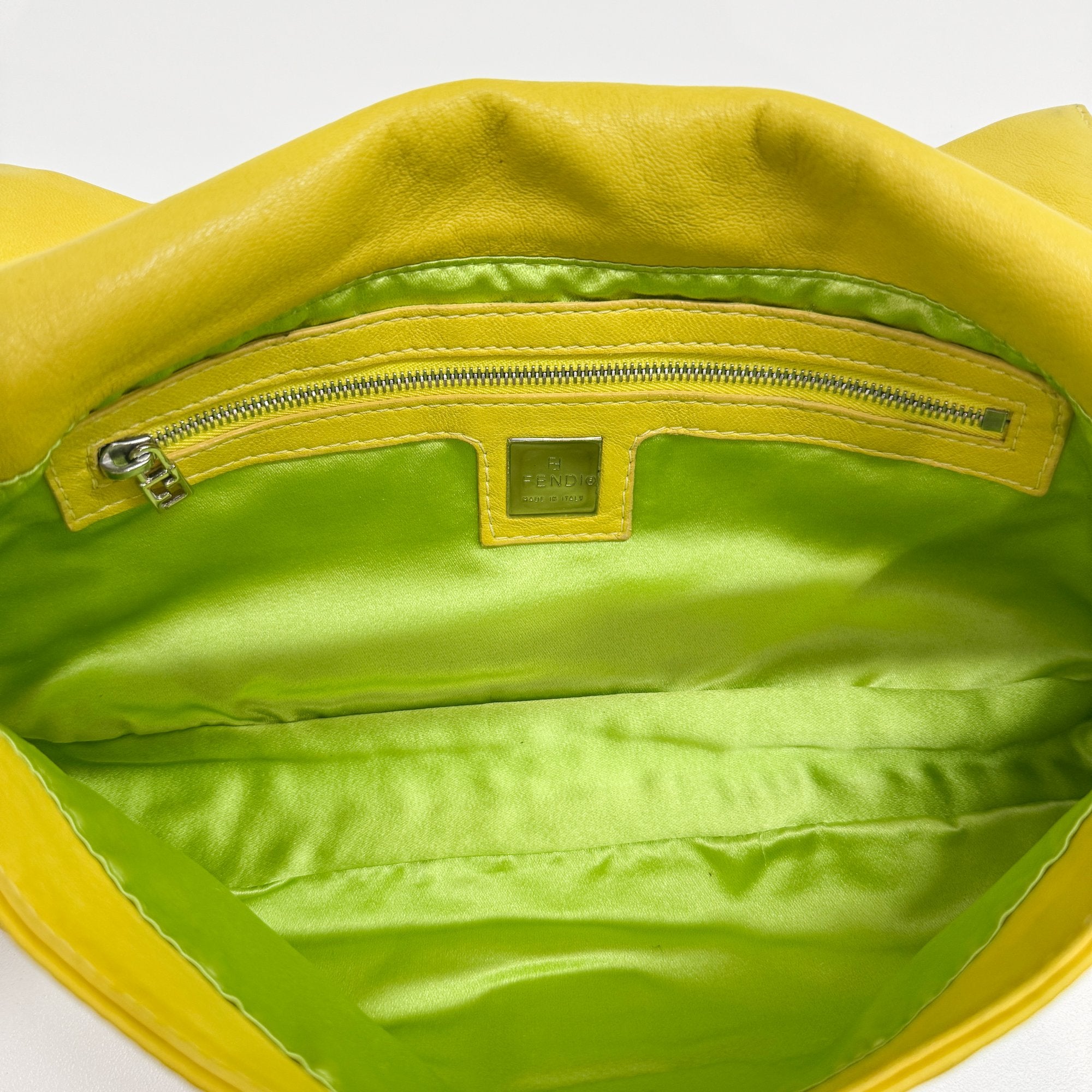 Baguette Yellow Lambskin Leather Shoulder Bag