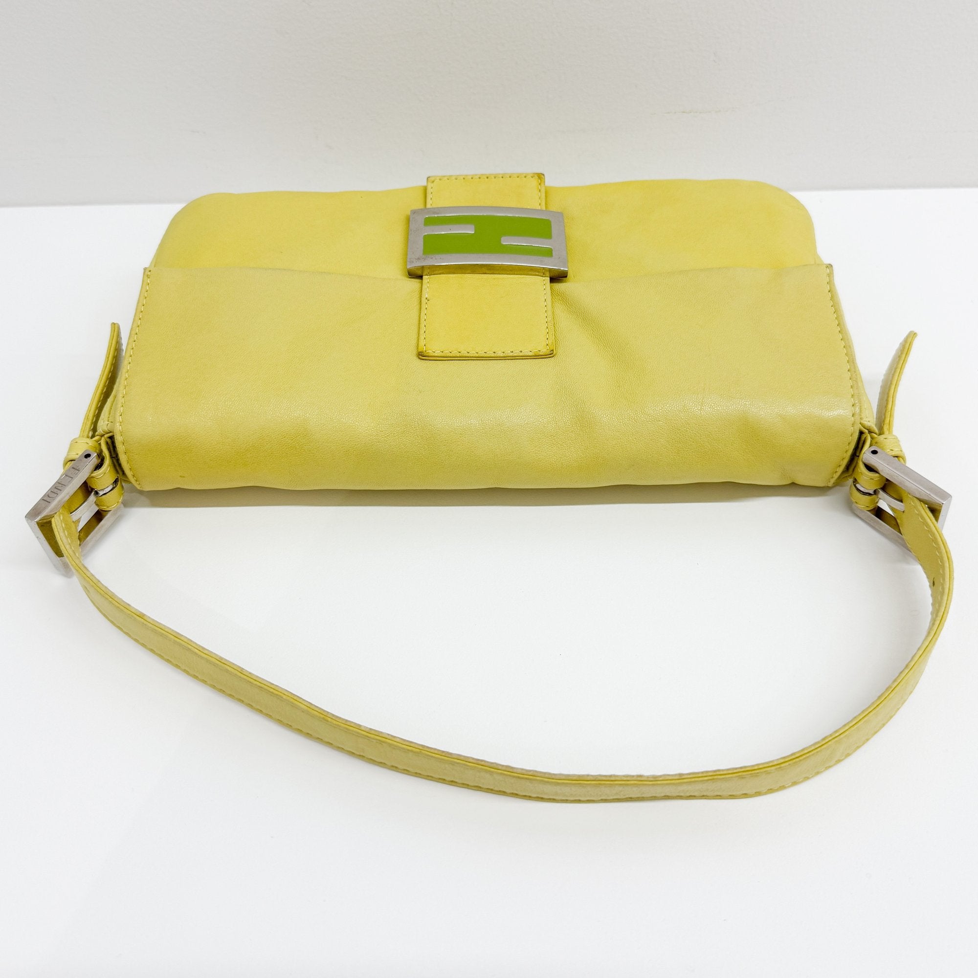 Baguette Yellow Lambskin Leather Shoulder Bag