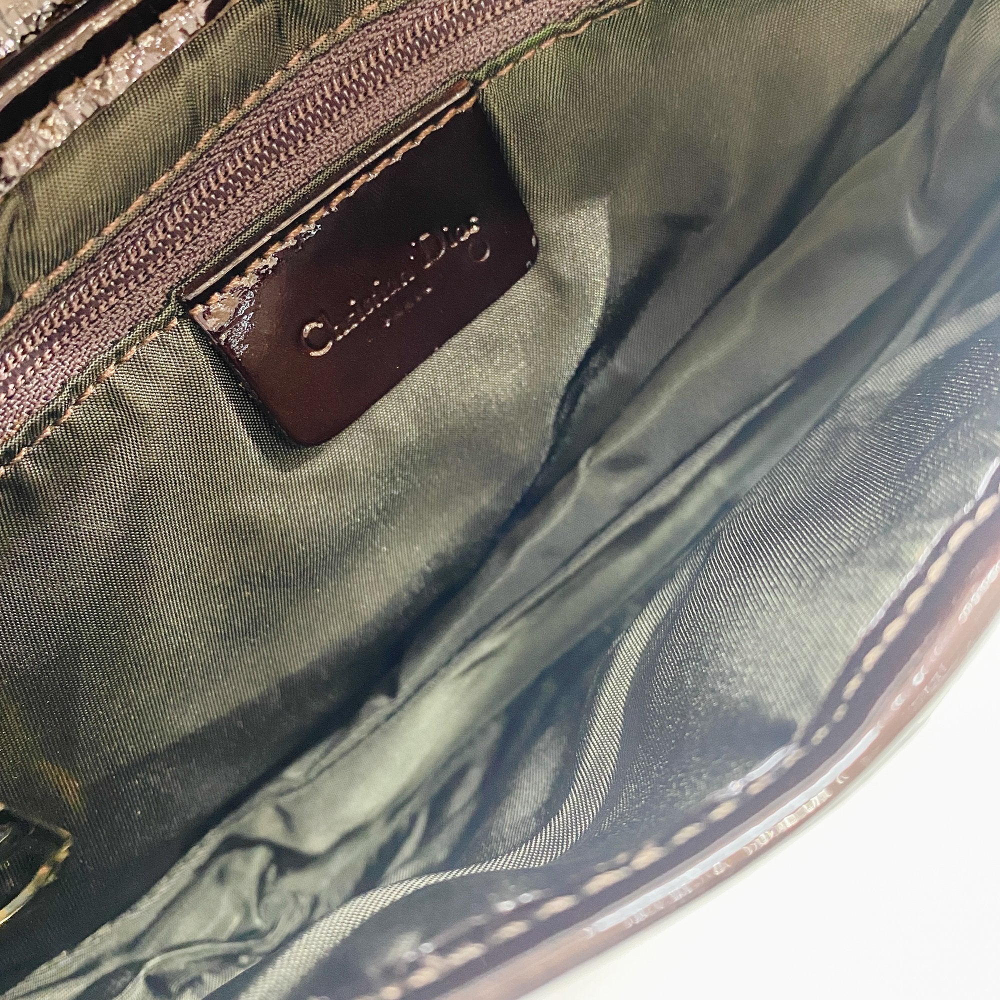 Saddle Brown Logo Print Leather Shoulder Bag