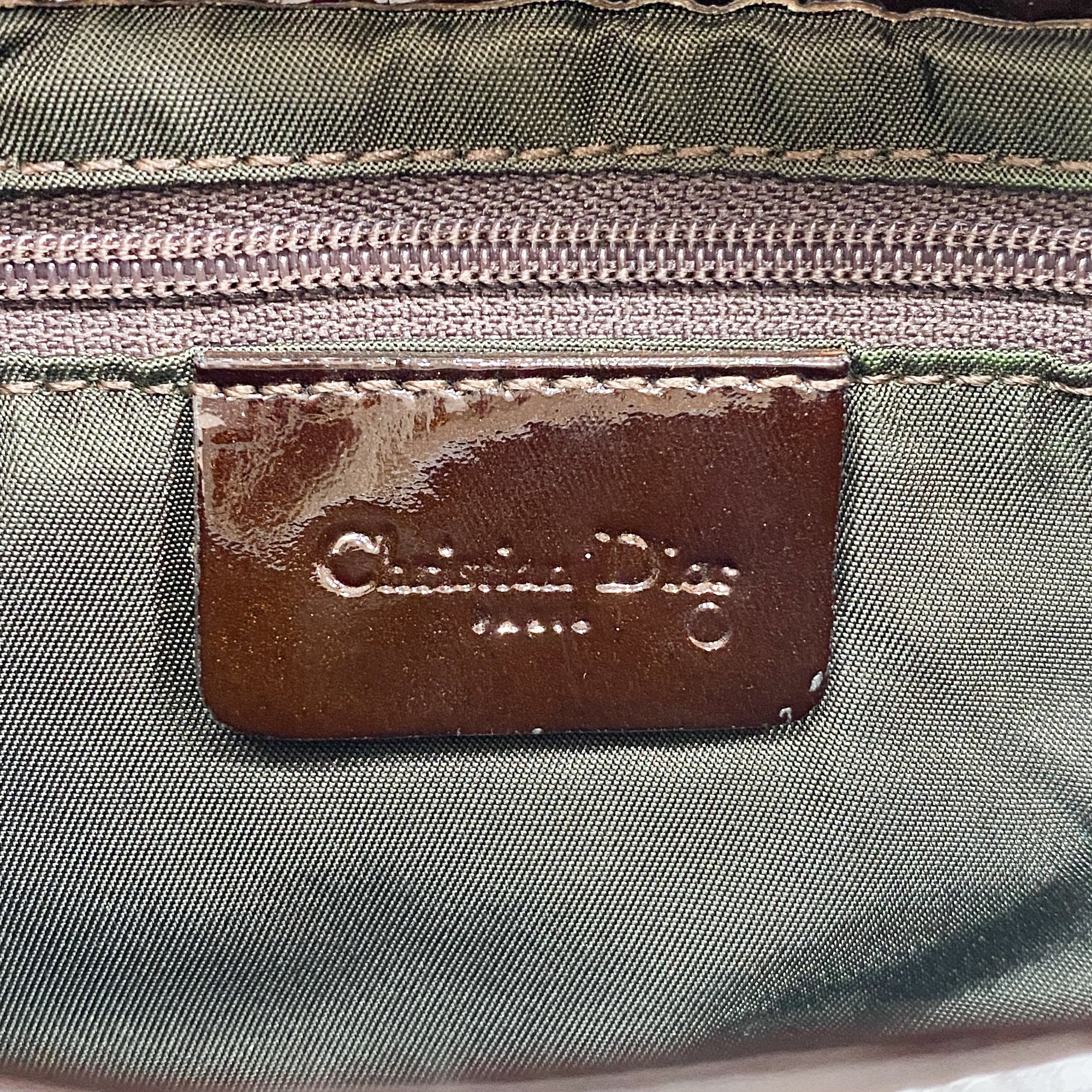 Saddle Brown Logo Print Leather Shoulder Bag