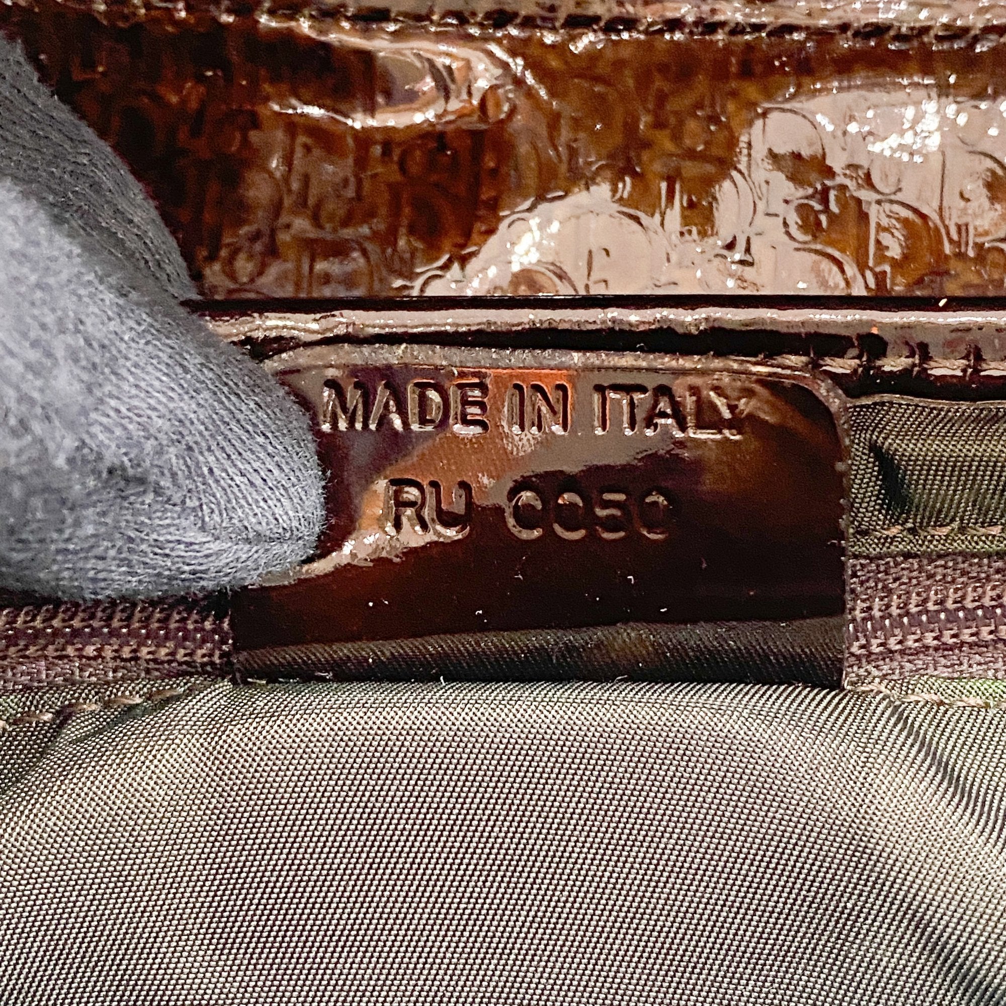 Saddle Brown Logo Print Leather Shoulder Bag