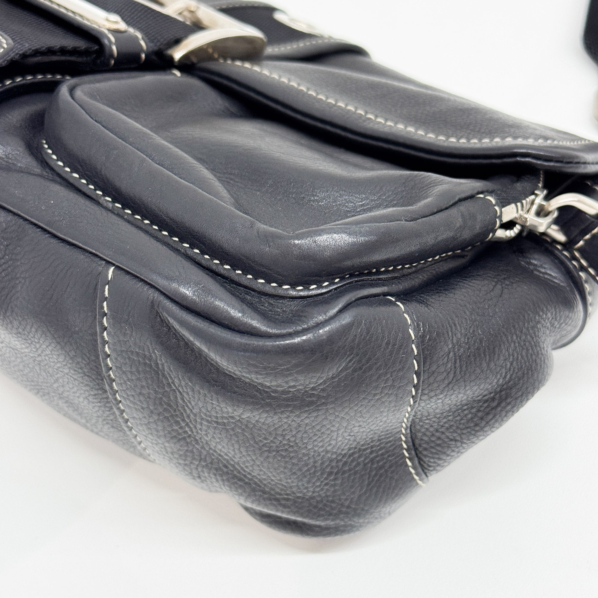 Black Leather Shoulder Bag