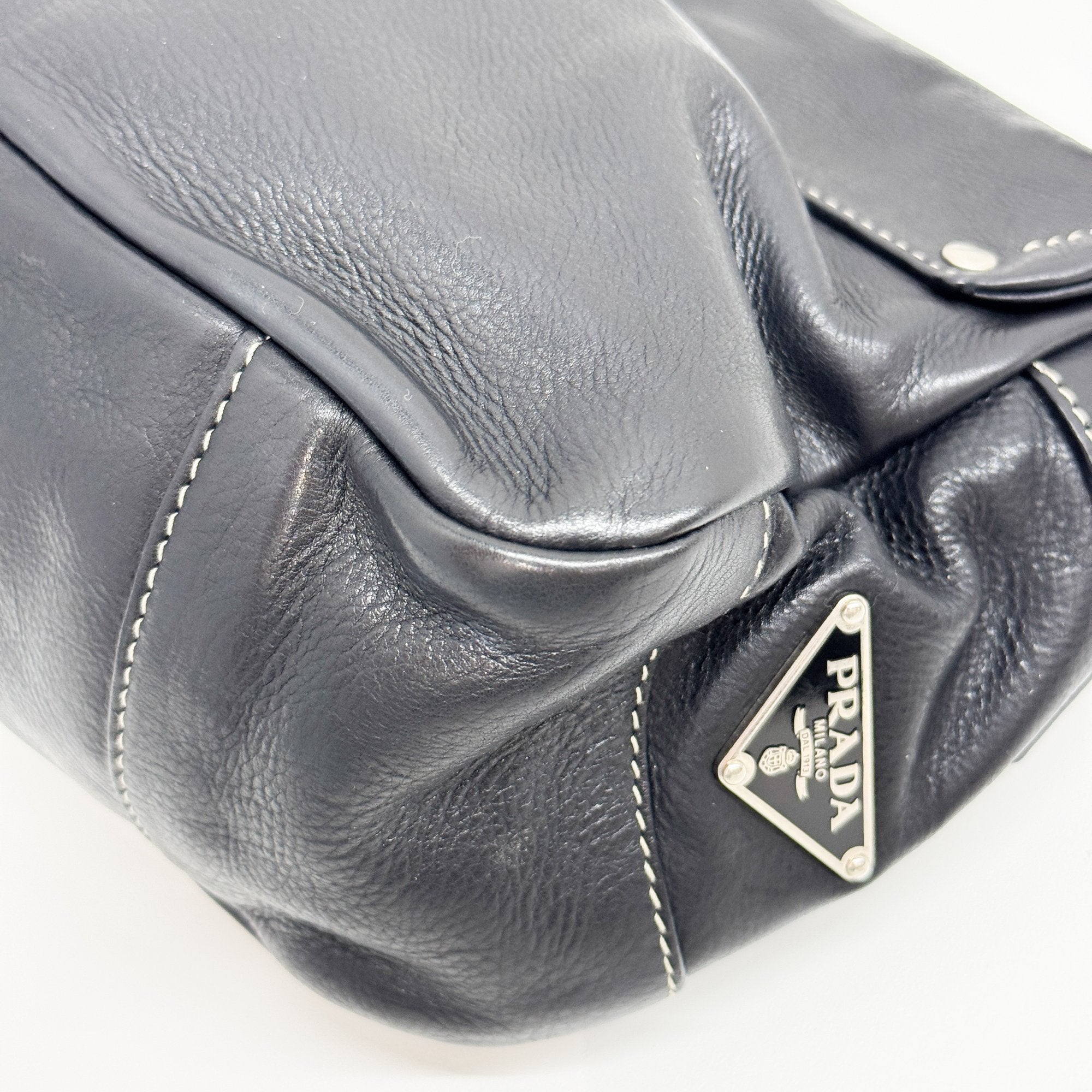 Black Leather Shoulder Bag