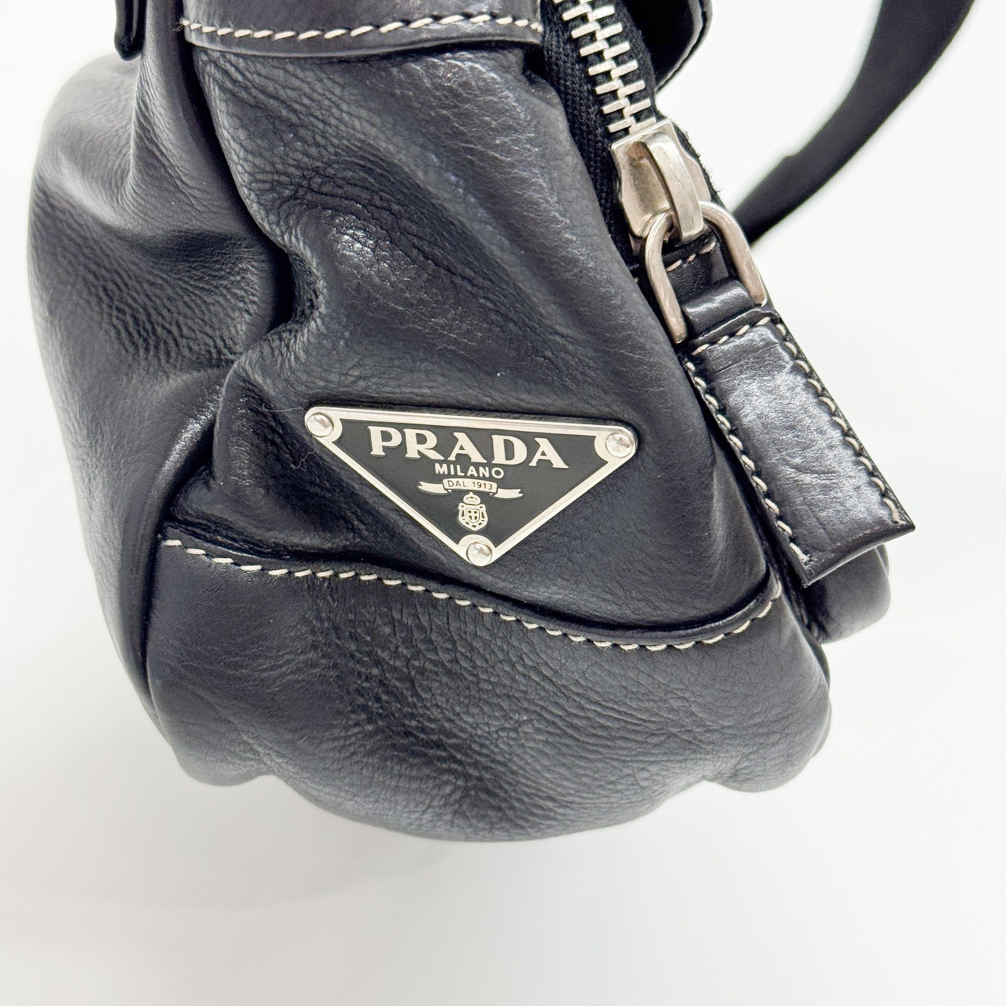 Black Leather Shoulder Bag