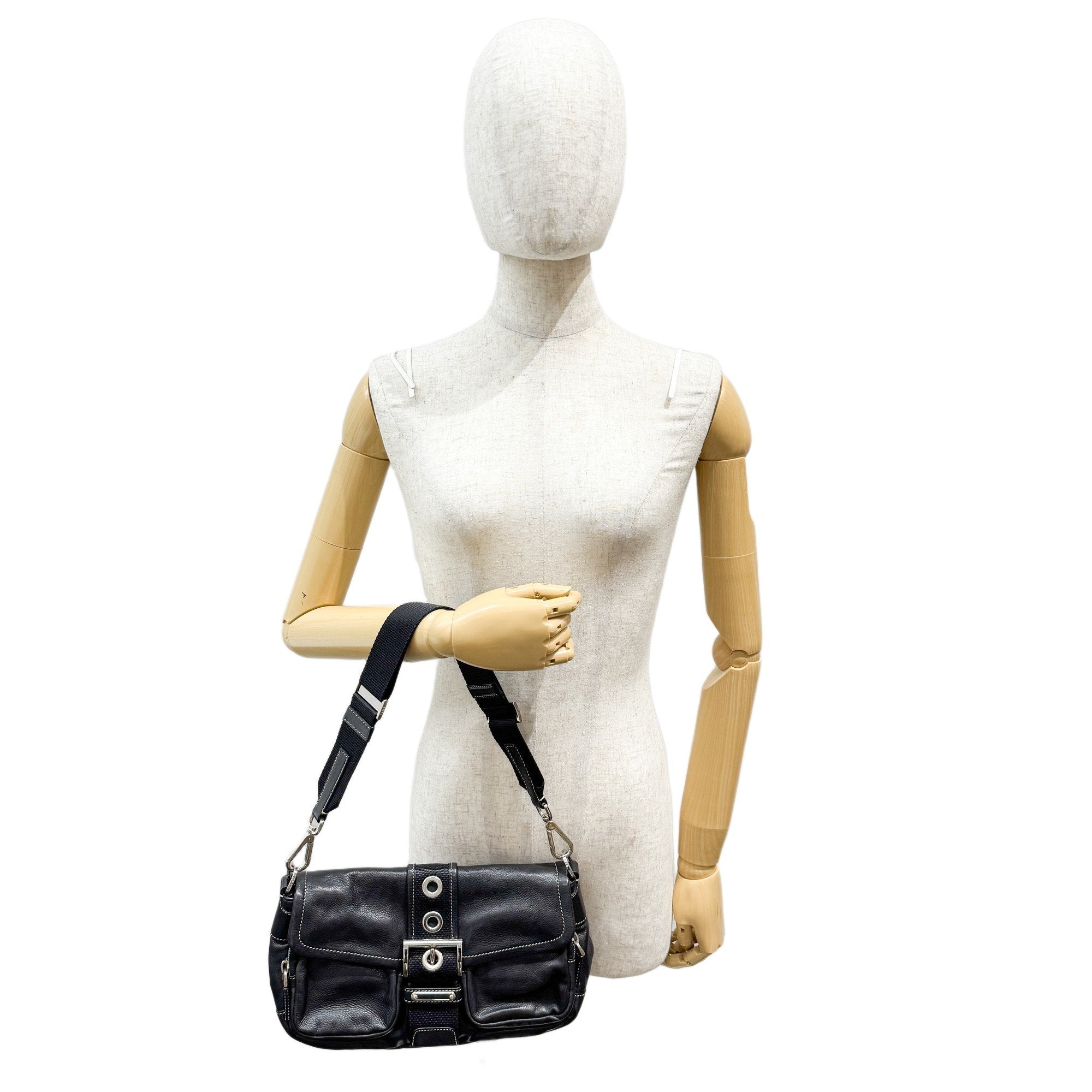 Black Leather Shoulder Bag