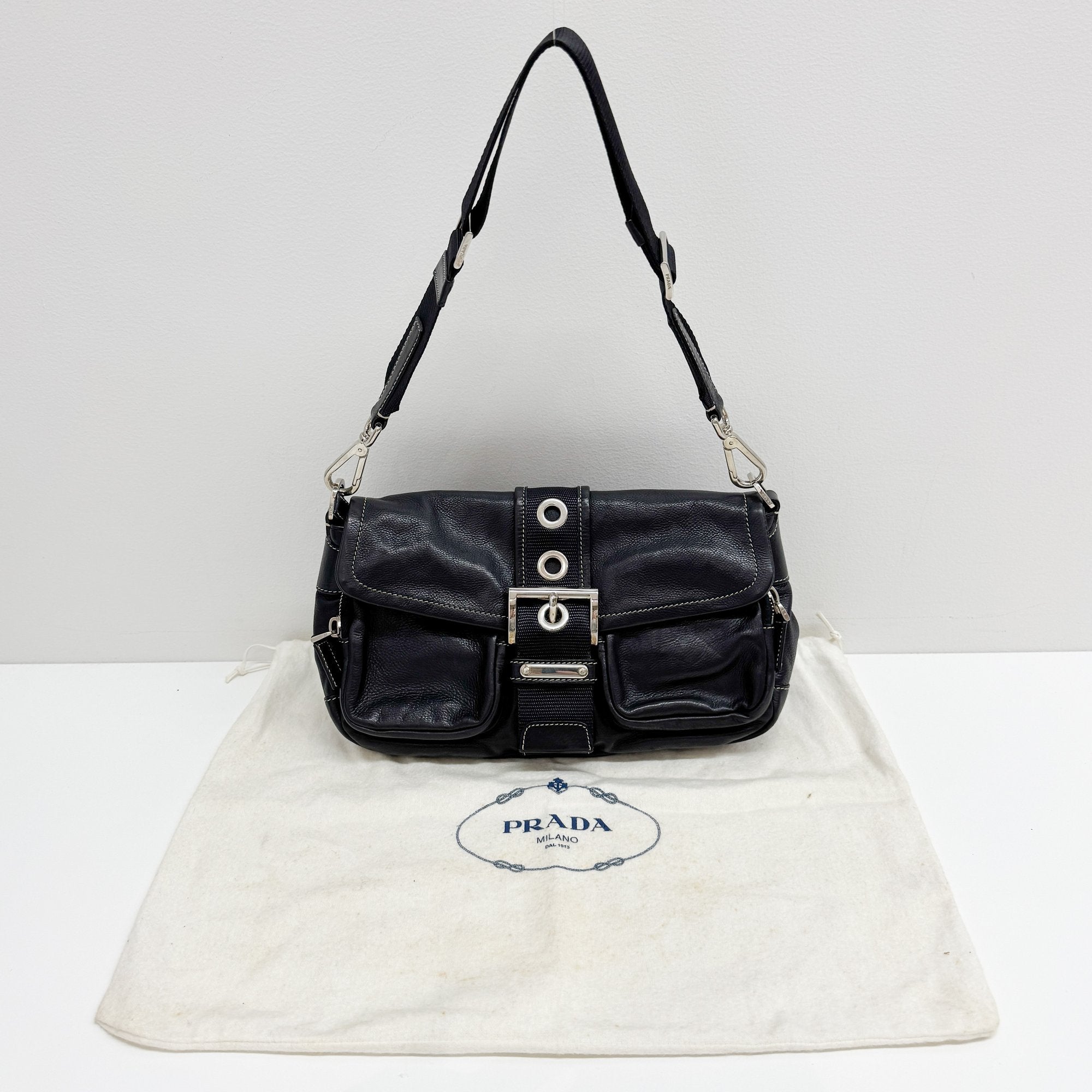 Black Leather Shoulder Bag