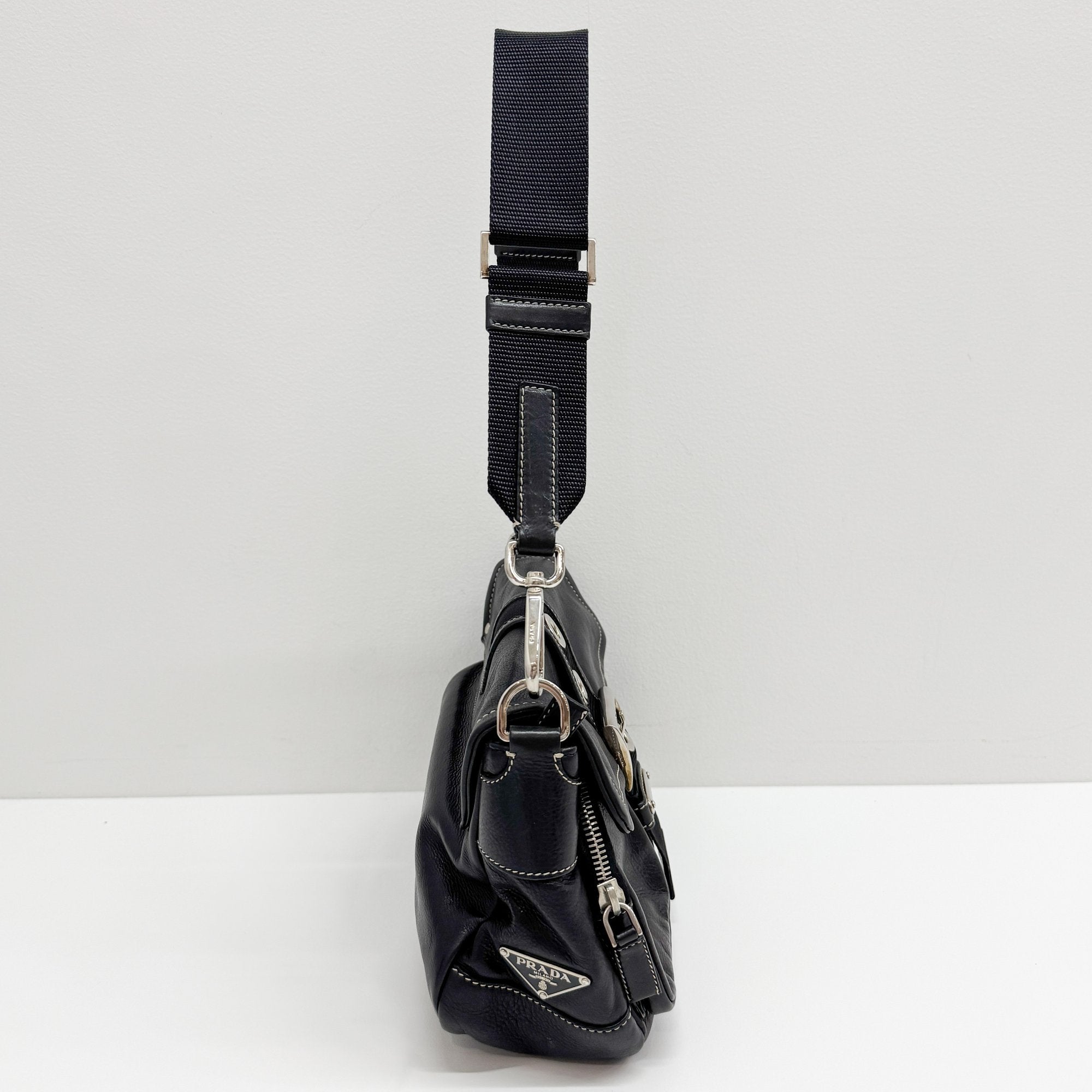 Black Leather Shoulder Bag