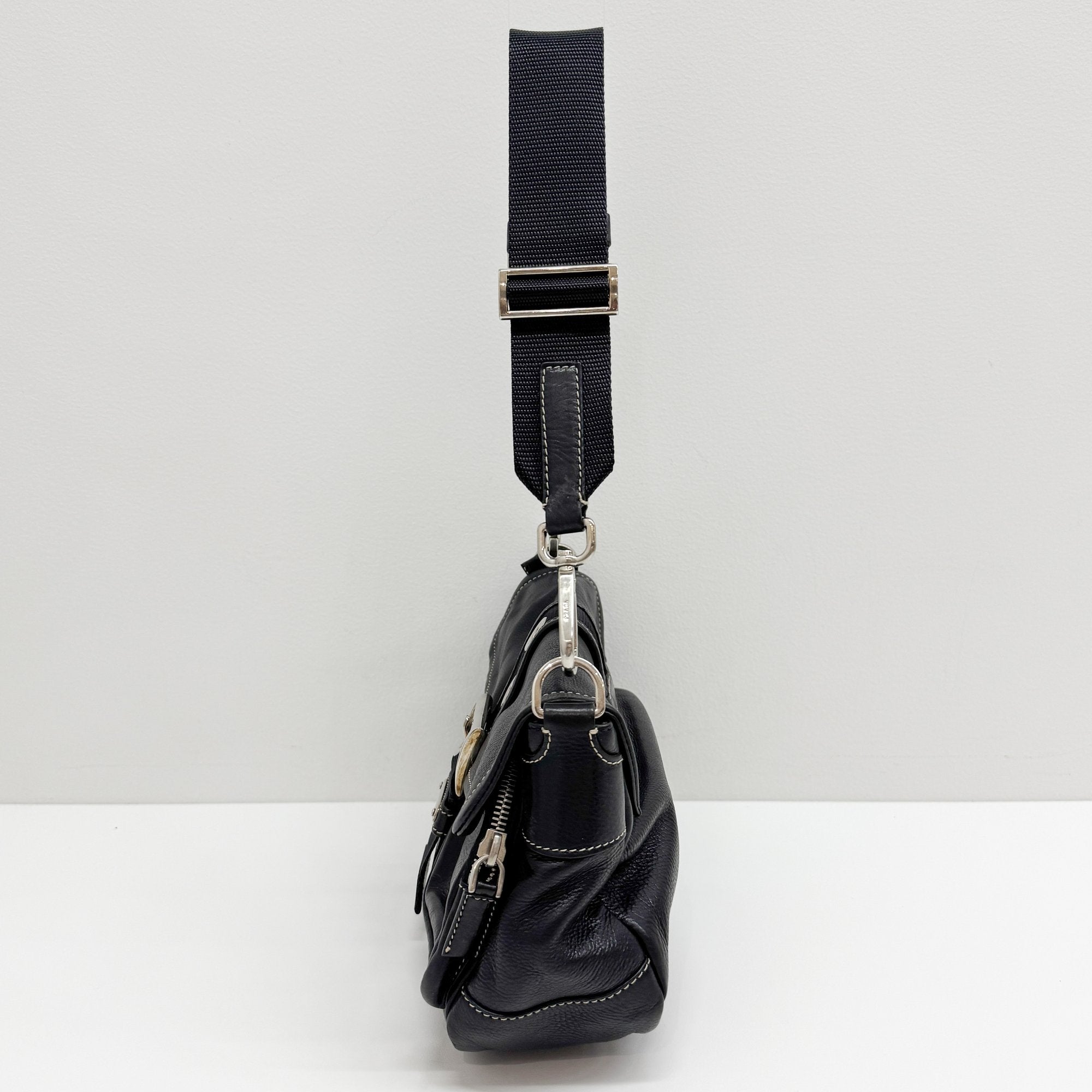 Black Leather Shoulder Bag