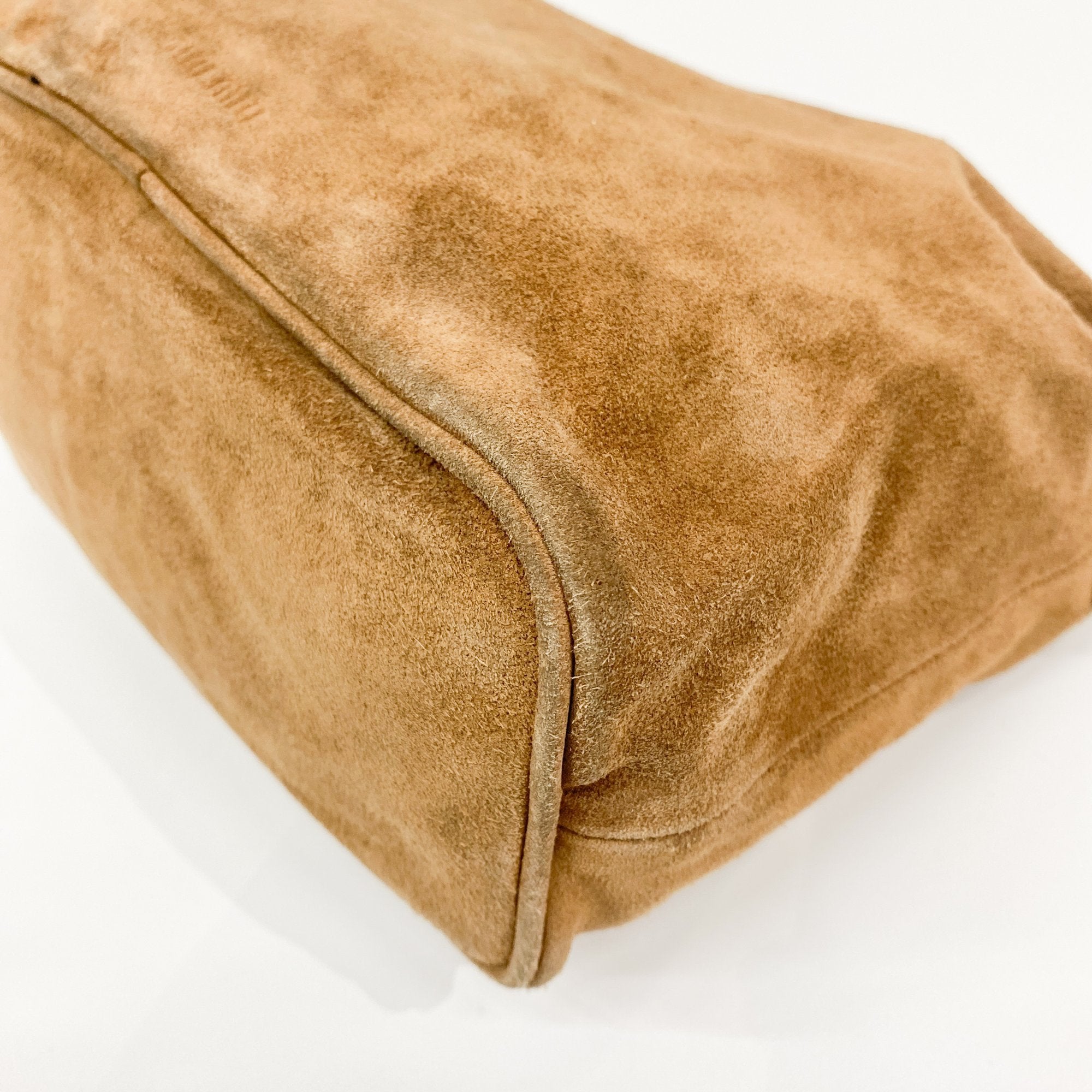 Brown Suede Beaded Hand Bag