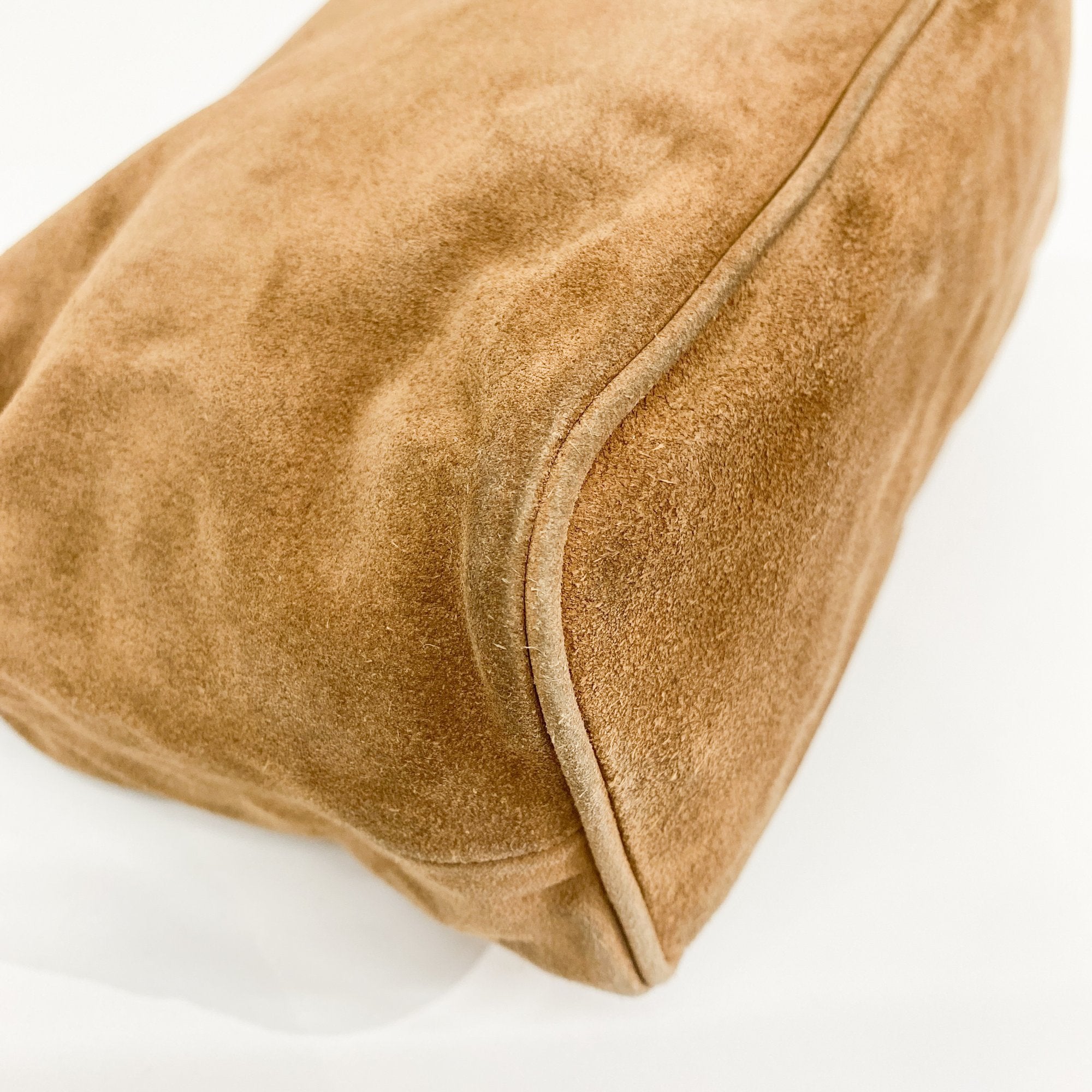 Brown Suede Beaded Hand Bag