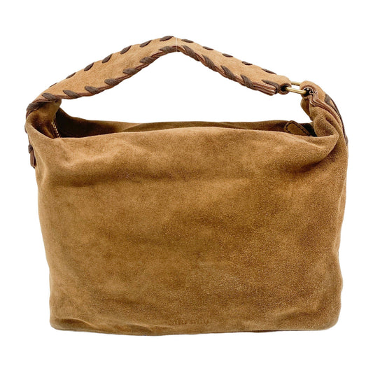 Brown Suede Beaded Hand Bag