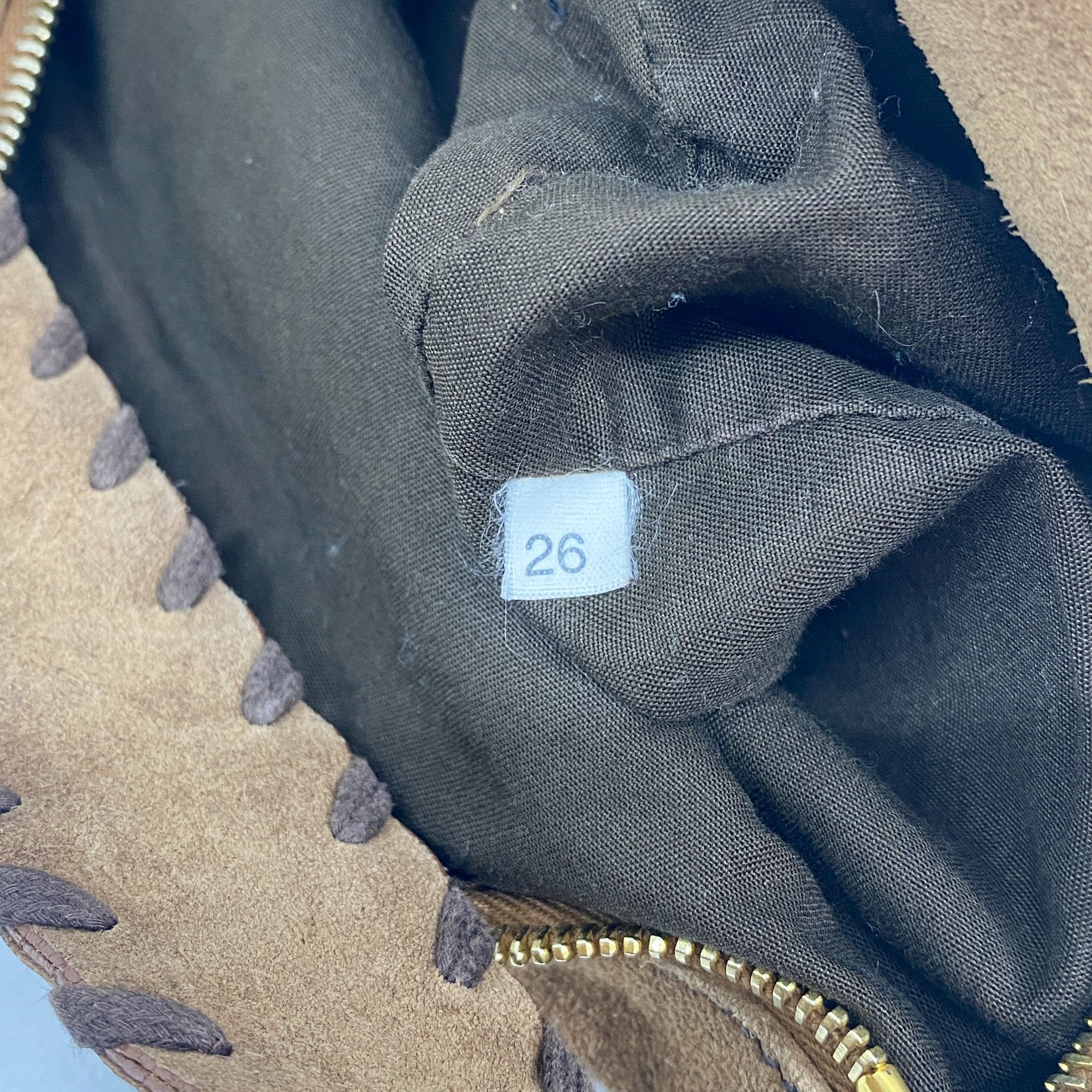 Brown Suede Beaded Hand Bag