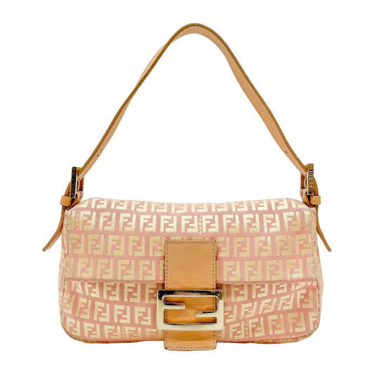 Baguette Pink Canvas Shoulder Bag