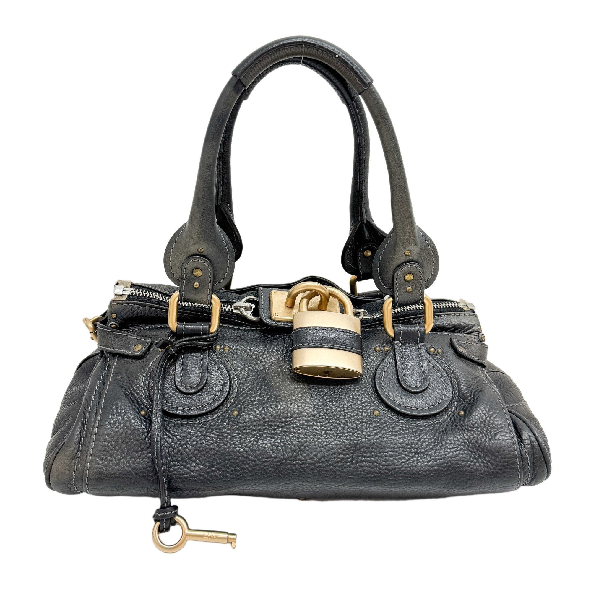 Paddington Grey Leather Shoulder Bag