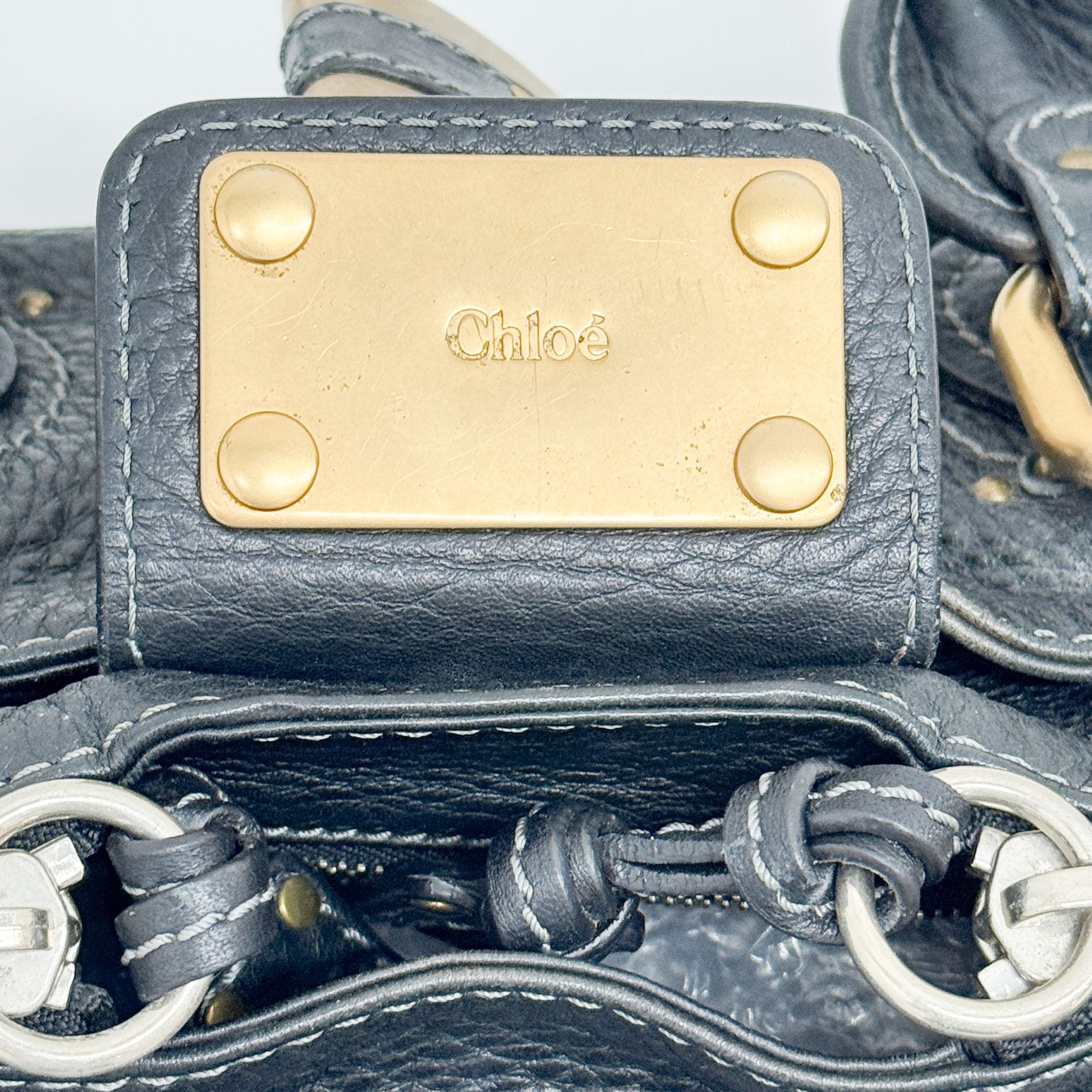 Paddington Grey Leather Shoulder Bag