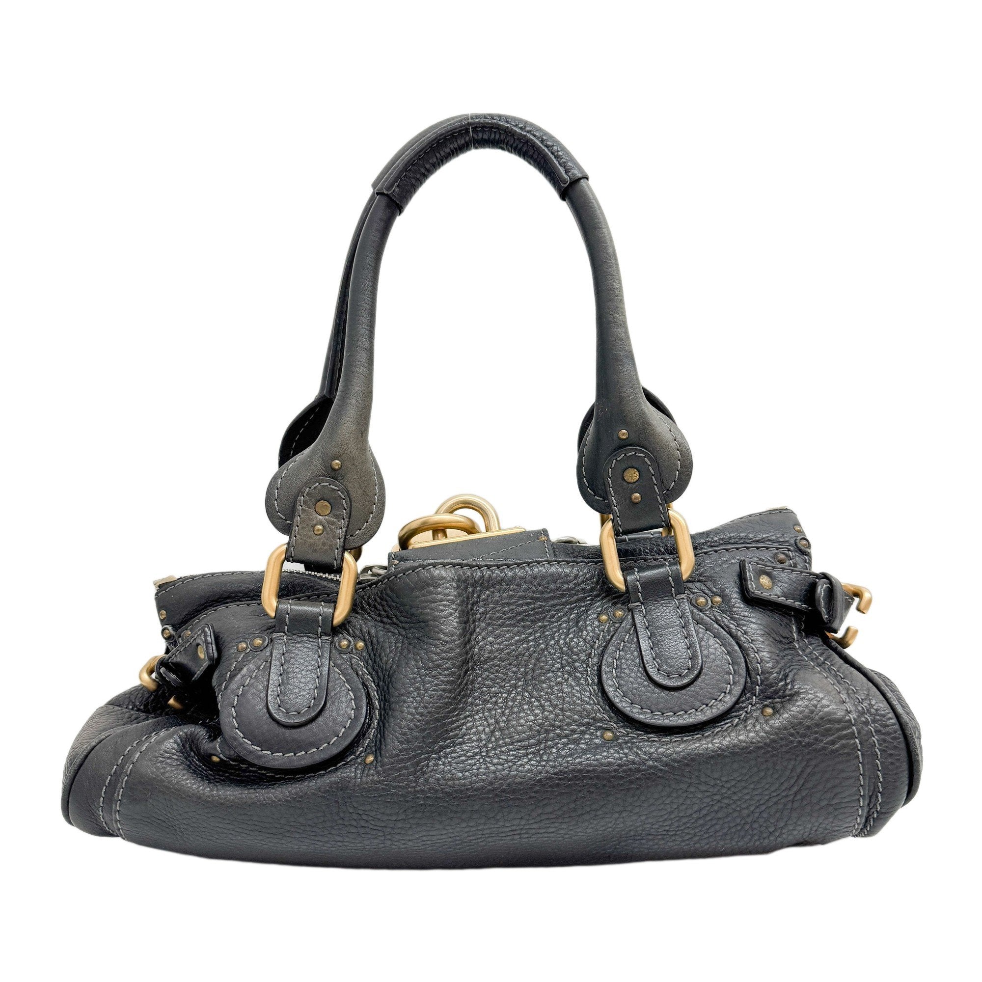 Paddington Grey Leather Shoulder Bag