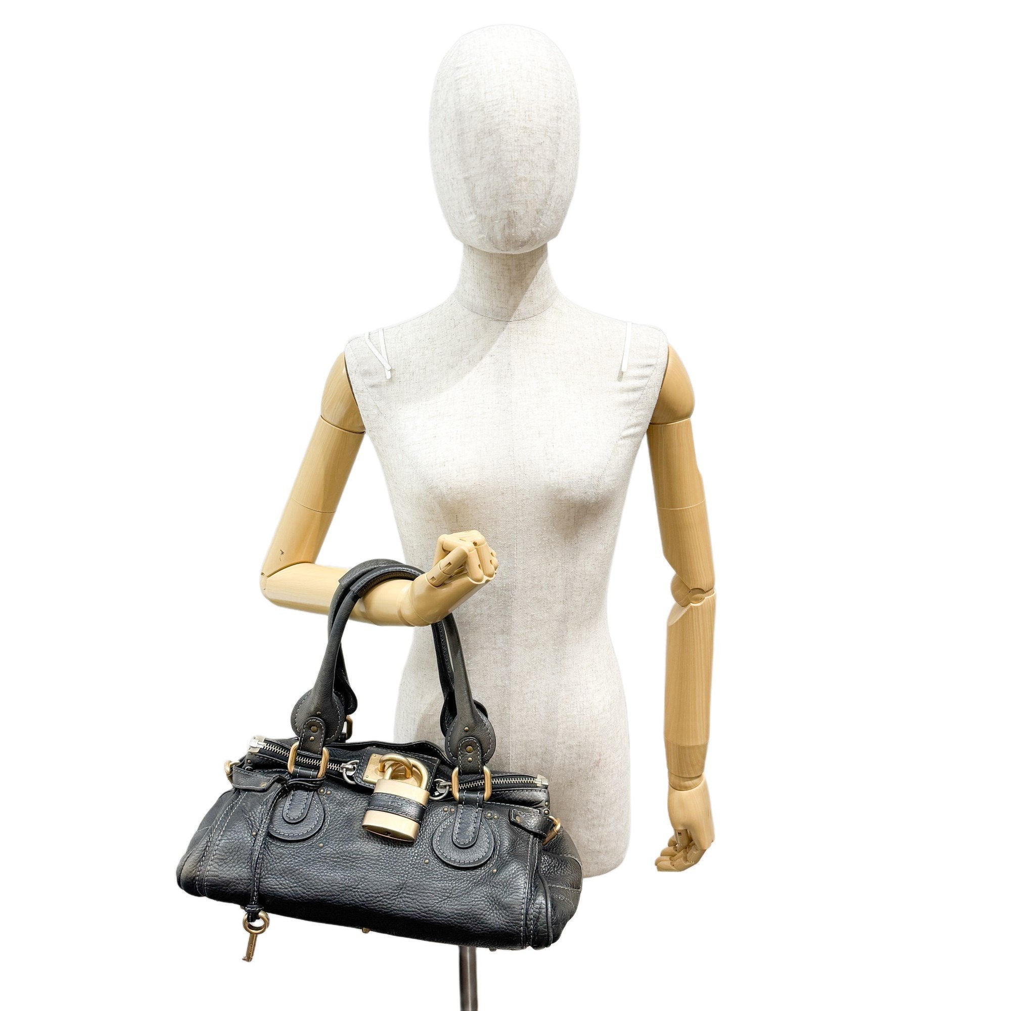 Paddington Grey Leather Shoulder Bag