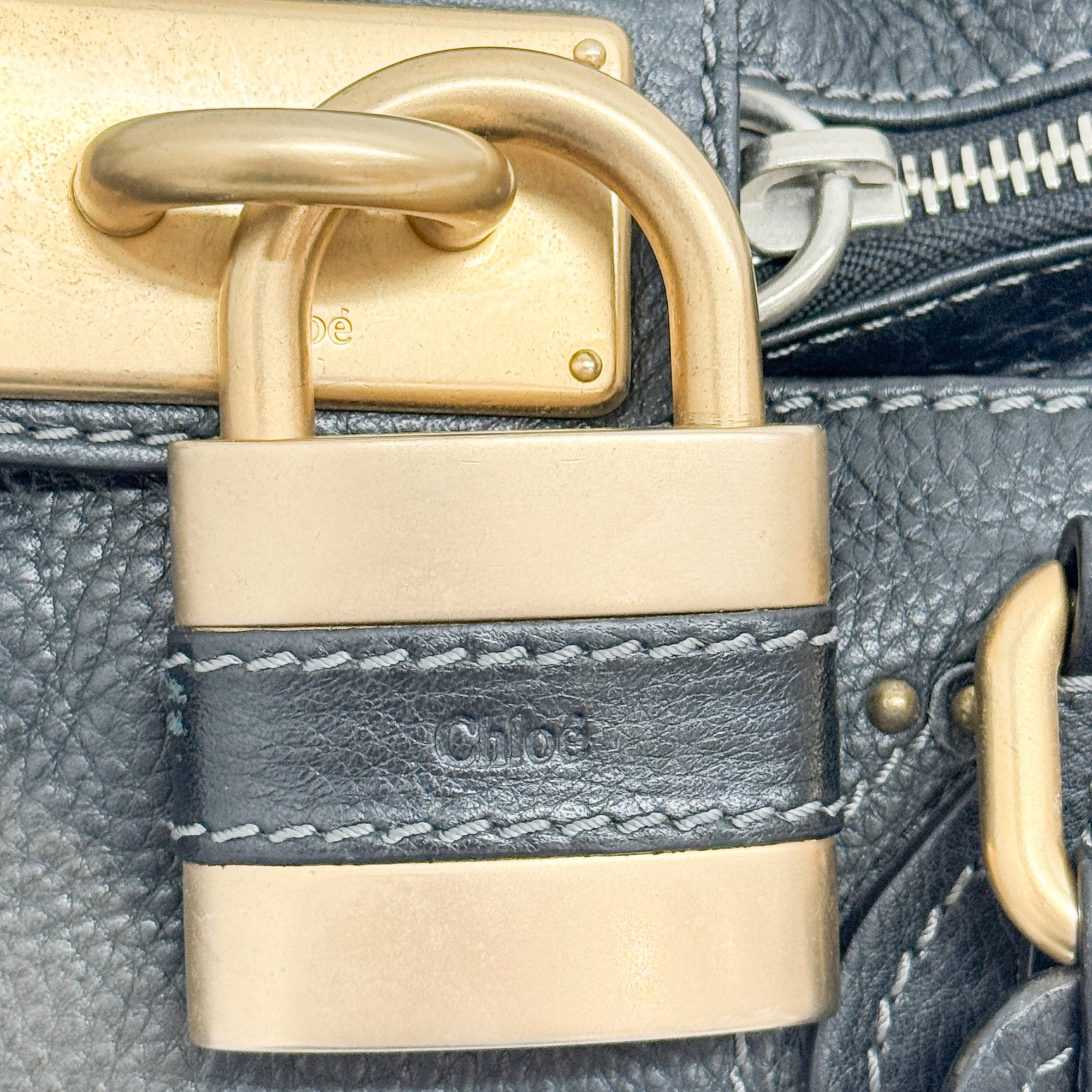 Paddington Grey Leather Shoulder Bag