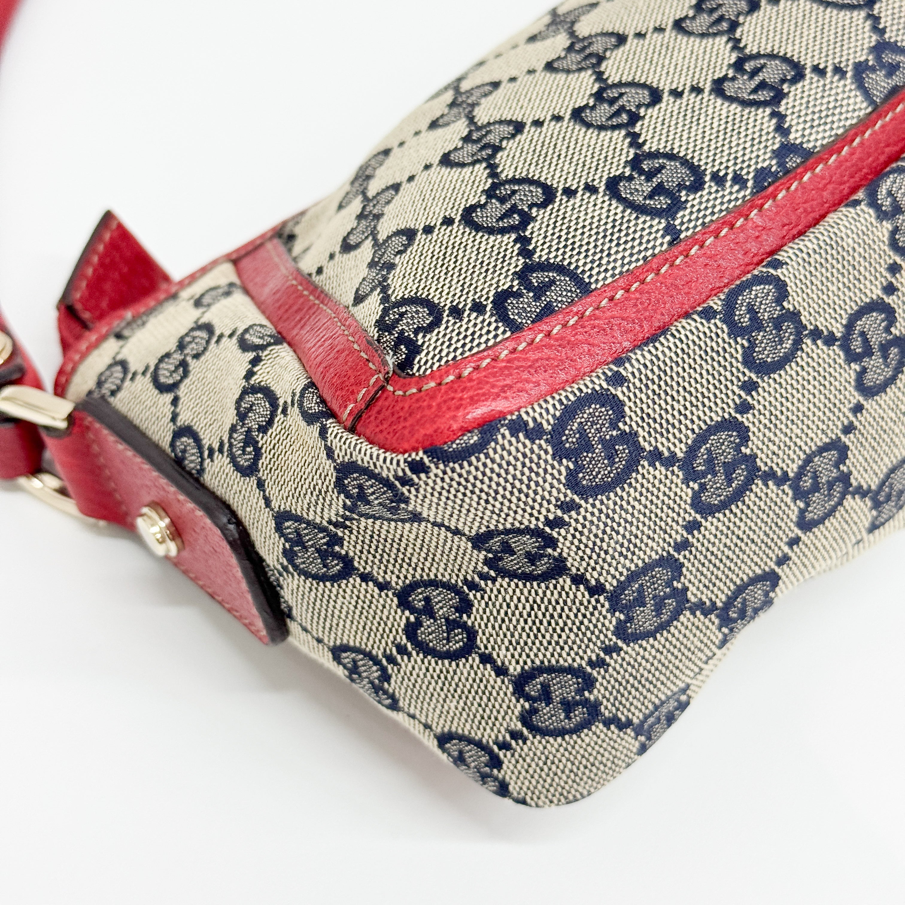 Abbey D-Ring Red Canvas Shoulder Bag