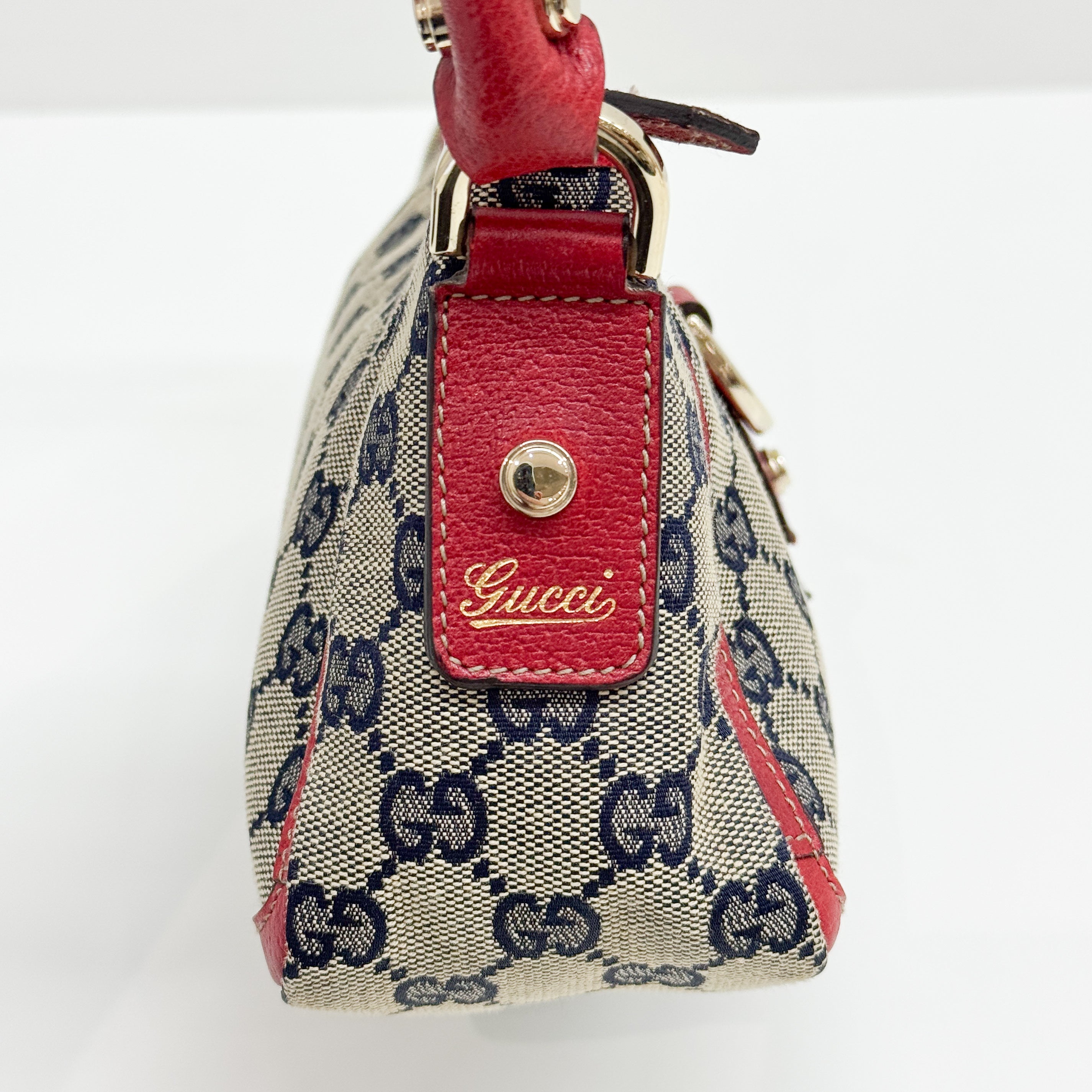 Abbey D-Ring Red Canvas Shoulder Bag