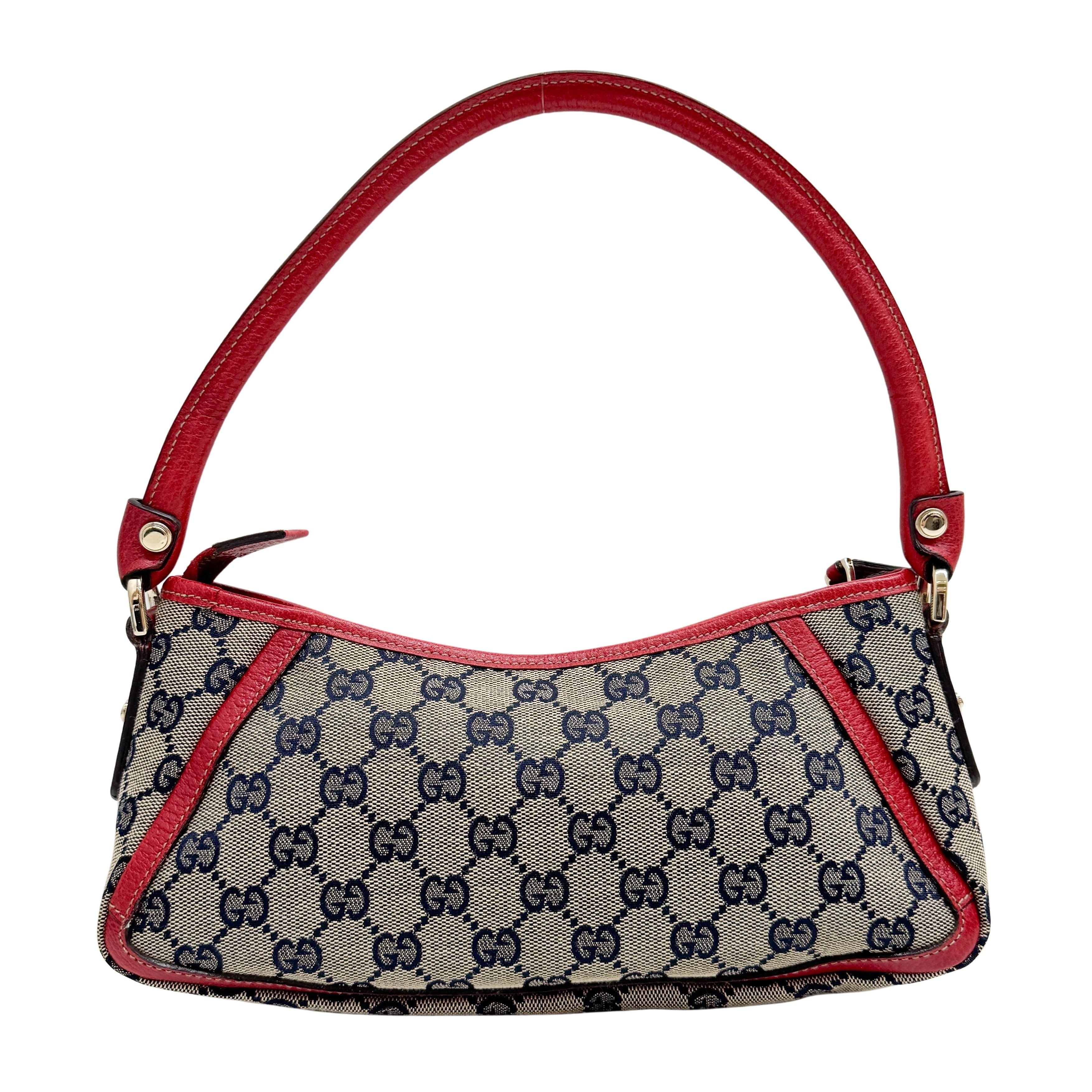 Abbey D-Ring Red Canvas Shoulder Bag