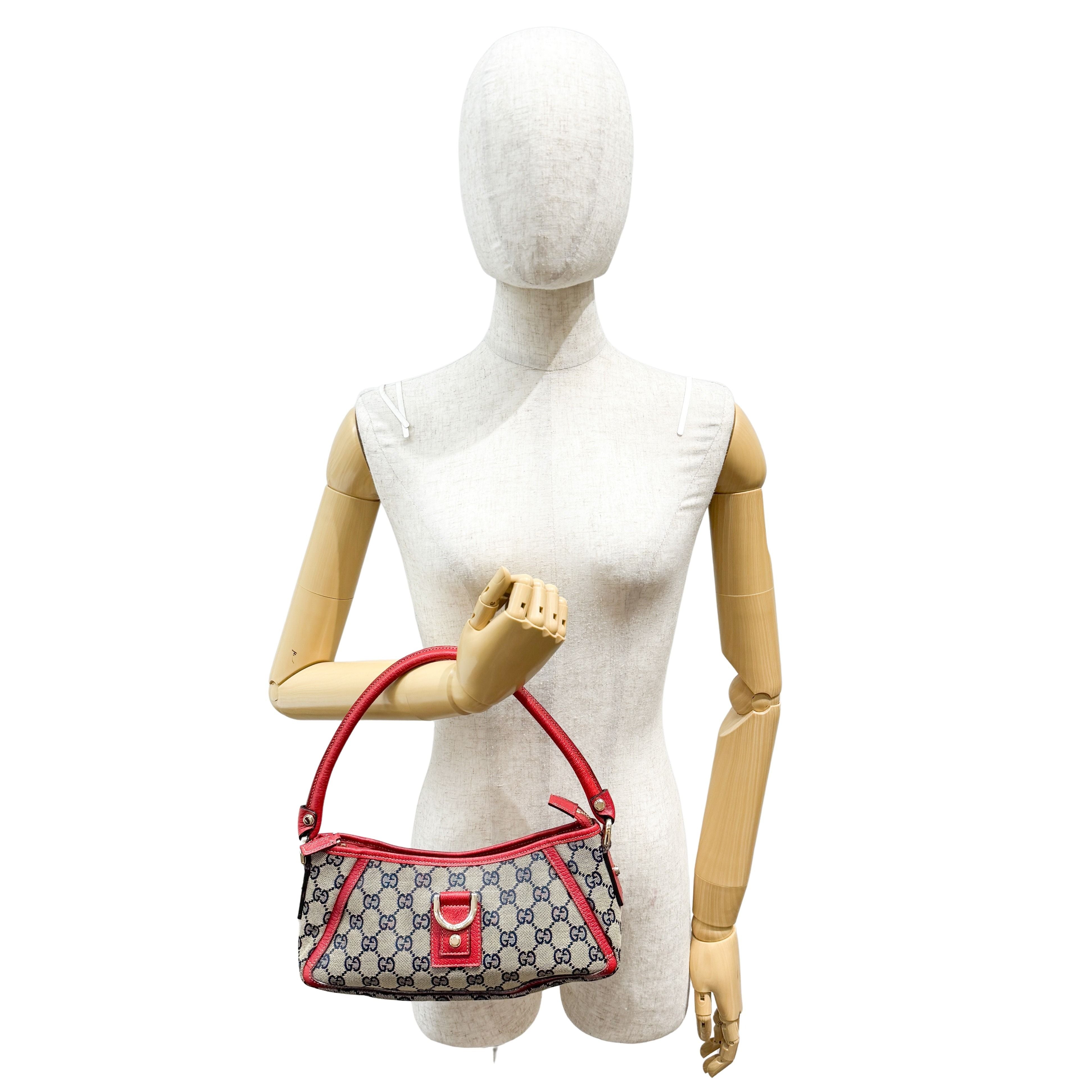 Abbey D-Ring Red Canvas Shoulder Bag