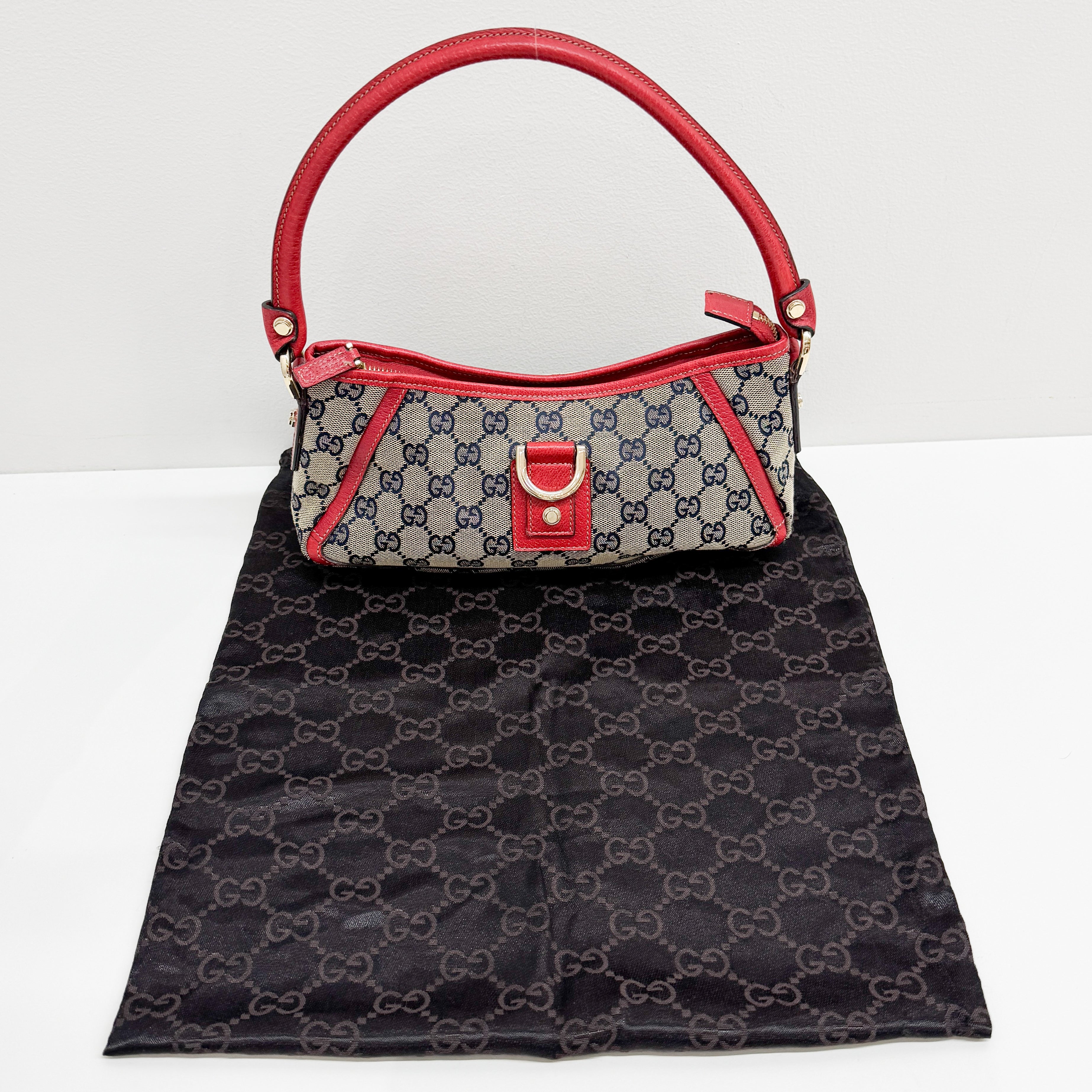 Abbey D-Ring Red Canvas Shoulder Bag