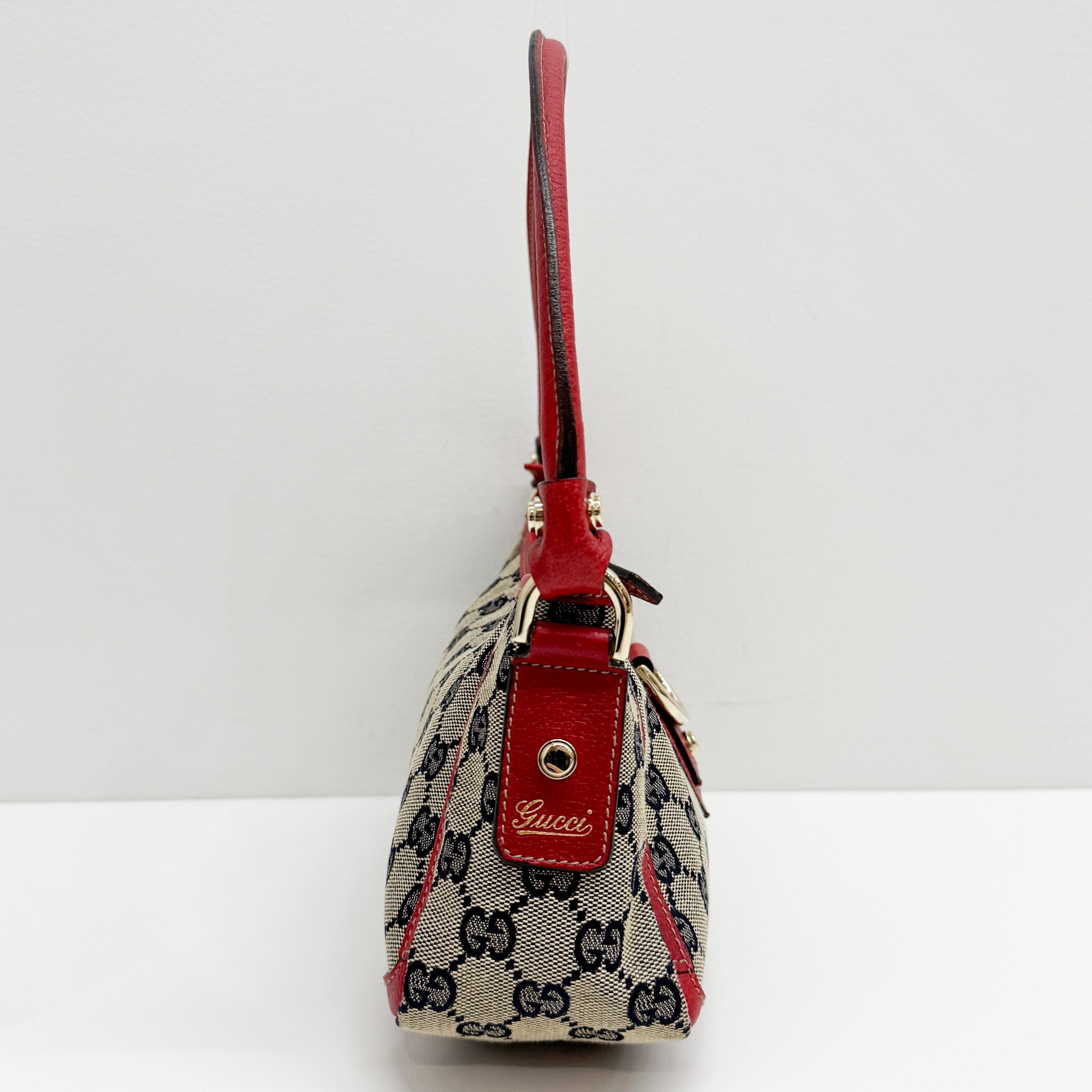 Abbey D-Ring Red Canvas Shoulder Bag