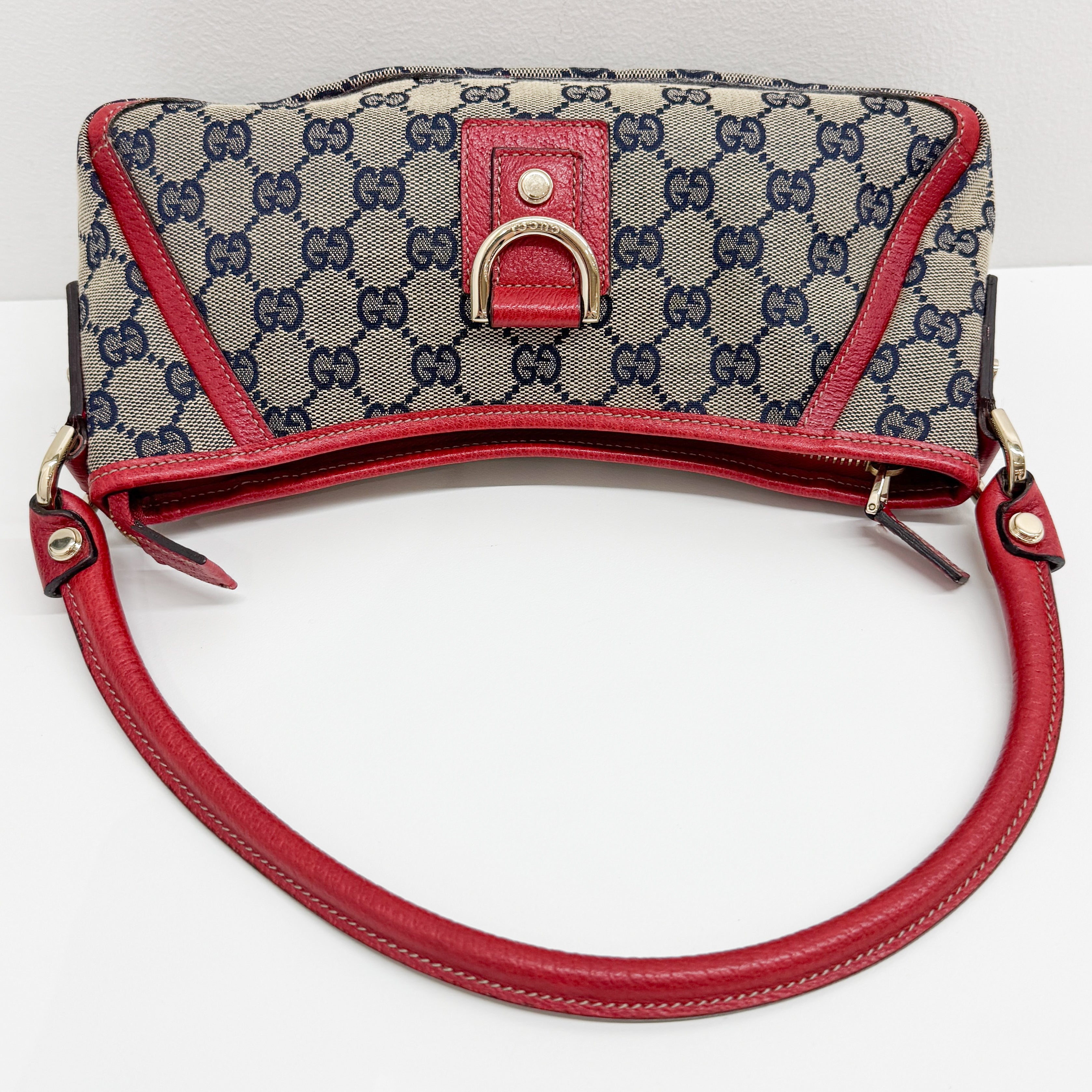 Abbey D-Ring Red Canvas Shoulder Bag
