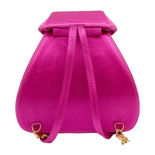 Horsebit Pink Satin Mini Backpack